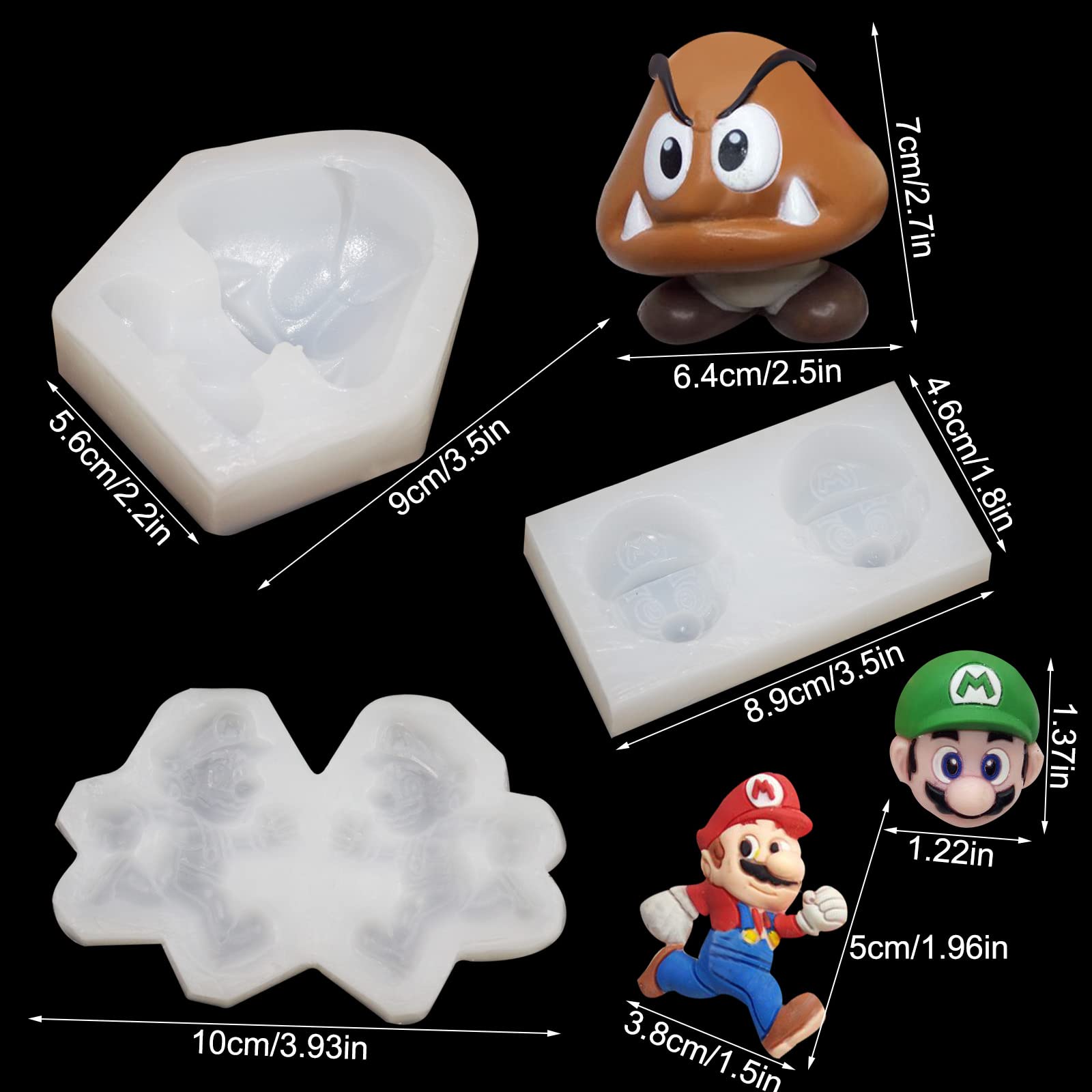Yedadone Silicone Fondant Mold Set - 3 Pieces, Large, Clear, C03 for Cake Decorating & Chocolate Making