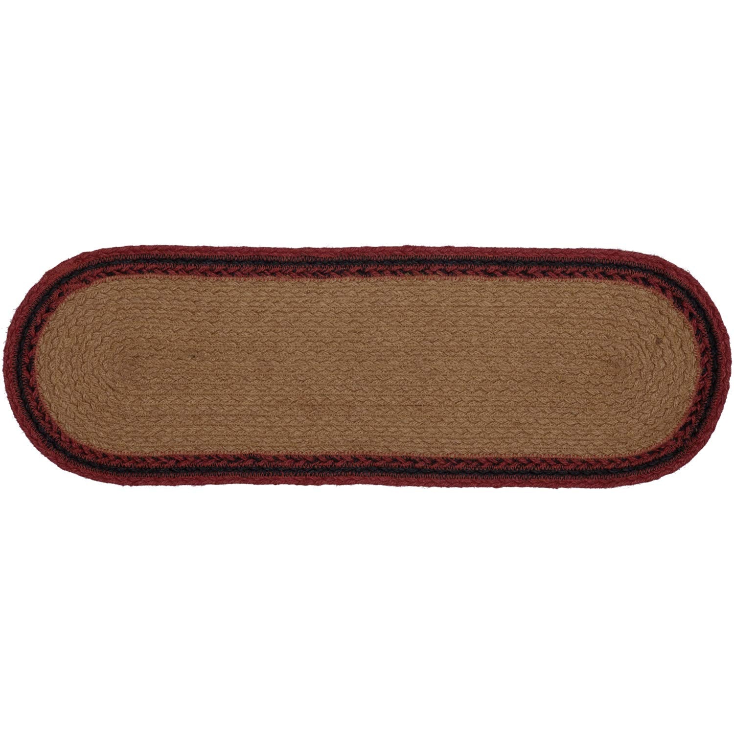 Vhc Brands Cumberland Moose Rustic Decor Natural Jute Table Runner For Kitchen Dining Room , Tan Red Black Woodland