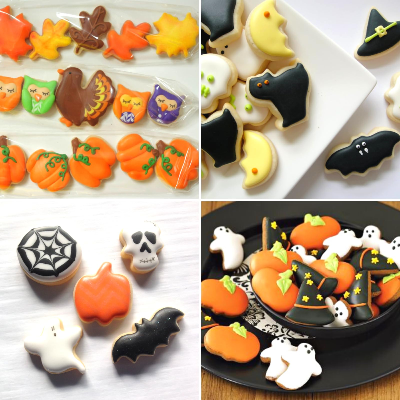 Halloween Cookie Cutters Set,12Pcs Mini Halloween Cookie Cutters Stainless Steel - Pumpkin, Ghost, Bat, Witch'S Hat, Cat And Mor