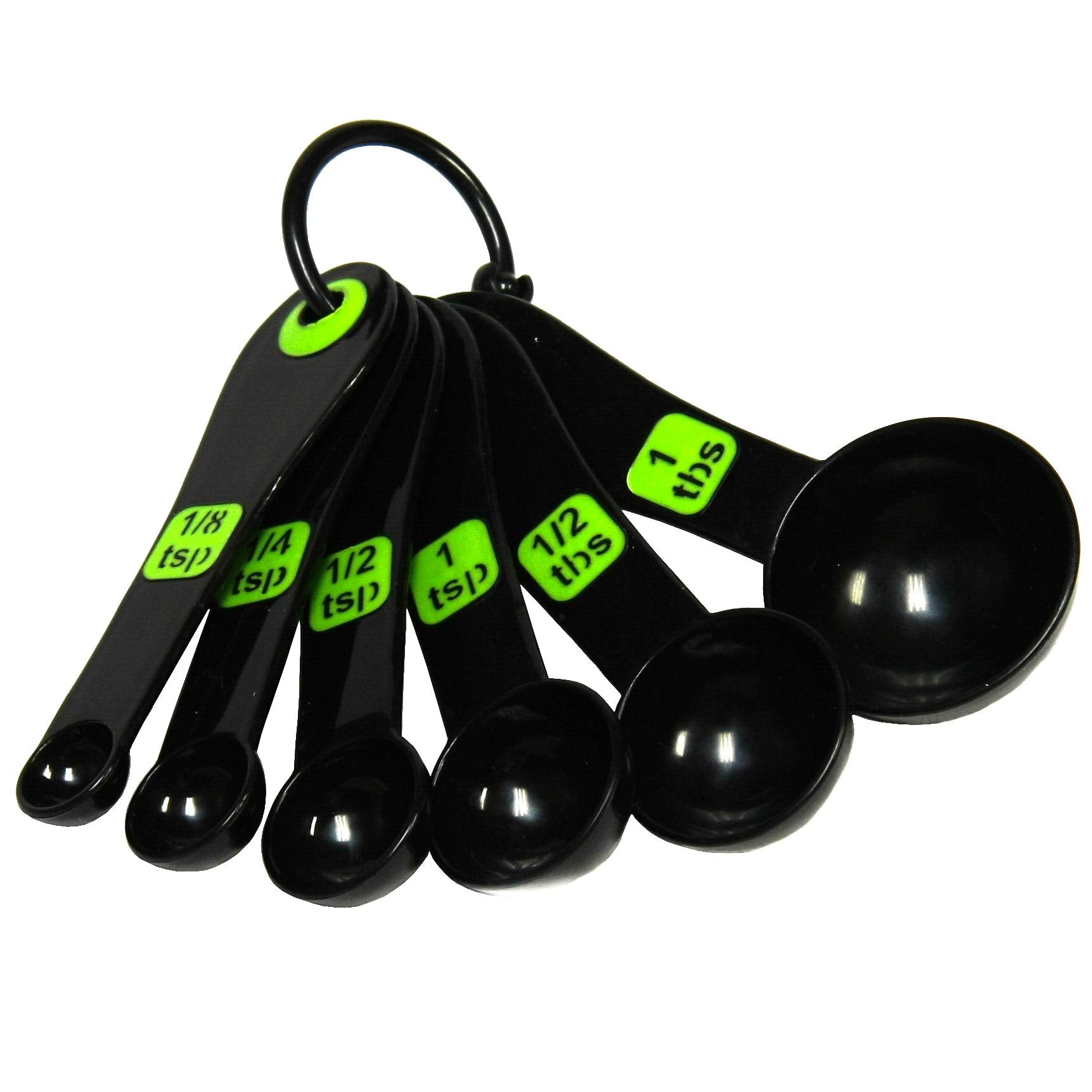 Chef Craft Set Measuring Spoon, Multisize, Green/Black