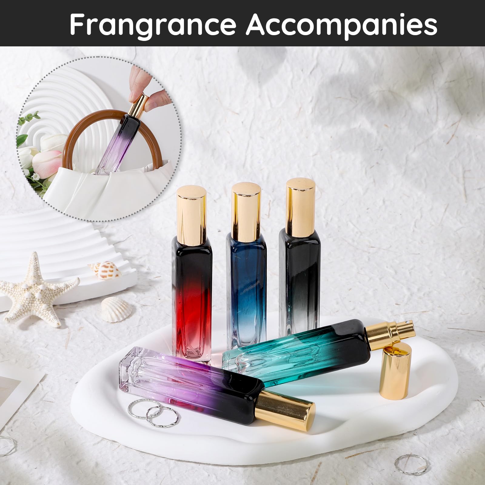 Segbeauty 0.5Oz Portable Travel Perfume Bottles, 10 Pack Of 15Ml Glass Travel Size Perfume Atomizer Refillable, Mini Cologne Ato