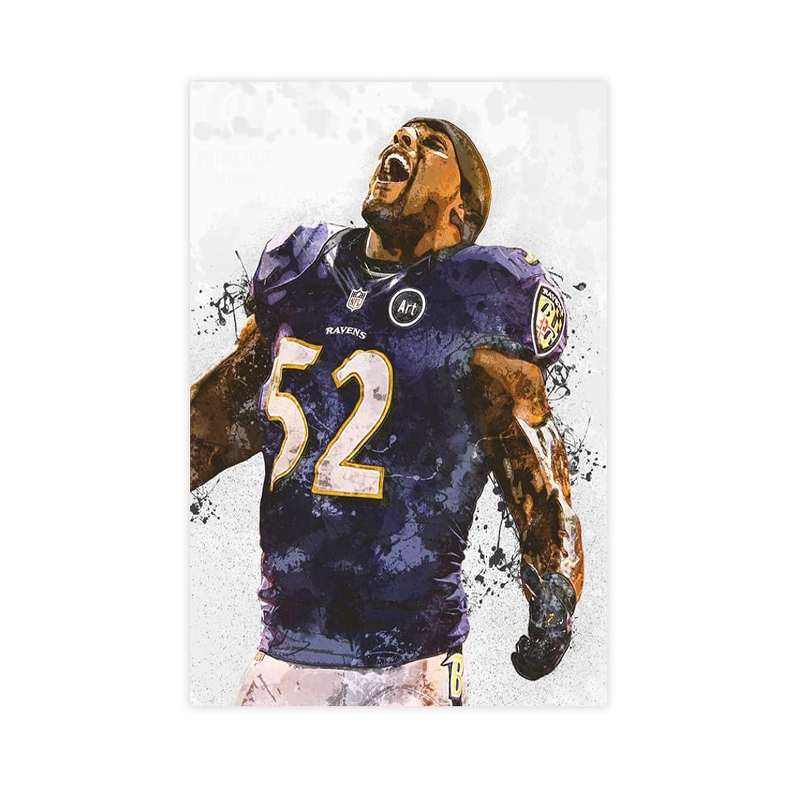 Ray Lewis Poster Canvas Poster Bedroom Decor Sports Landscape Office Room Decor Gift Unframe: 12X18Inch(30X45Cm)