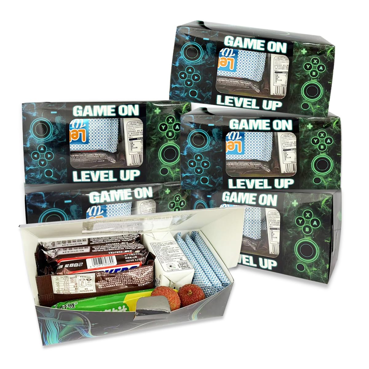 Shescrzionu Video Game Party Favors Boxes 12 PCS-Perfect Gamer Decors Party Favor Boxes with Window, Birthday Decorations Video 