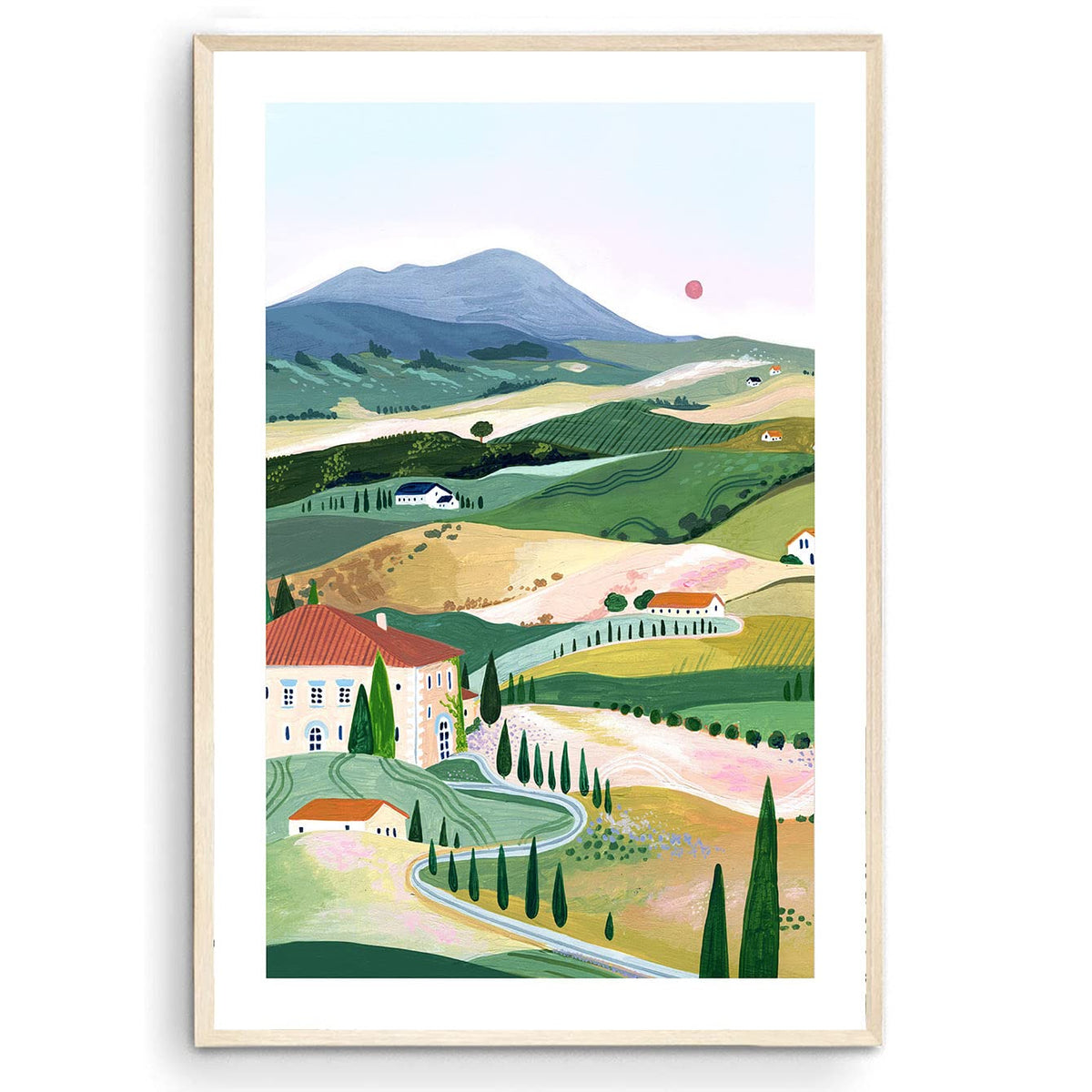 Nationcog Tuscany Art Print, Italy Art Print, Val D Orcia, Travel Gift, Travel Poster, Toscana Wall Art, Travel Gift, Home Decor