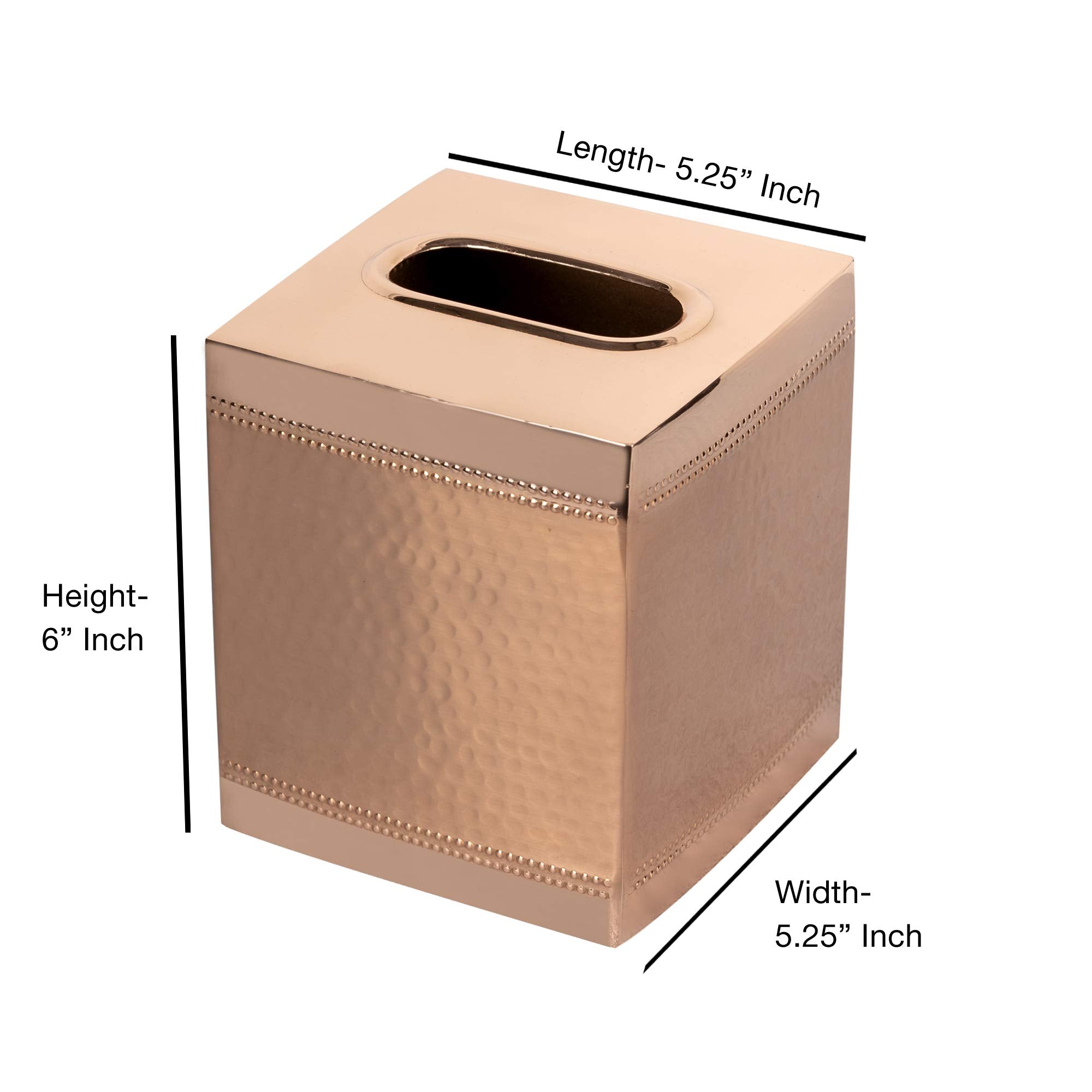 Nu Steel, Part Accessory Set Hudson Copper Boutique Cover Stainless Steel Square Facial Tissue Box Holder For Bathroom Vanity Co