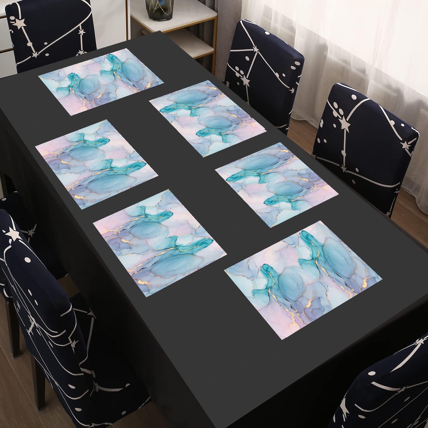 Cread Craft PVC Plastic Washable Dinning Table Place Mats Set of 06 pcs for Dining Table  45x30 cmCC038