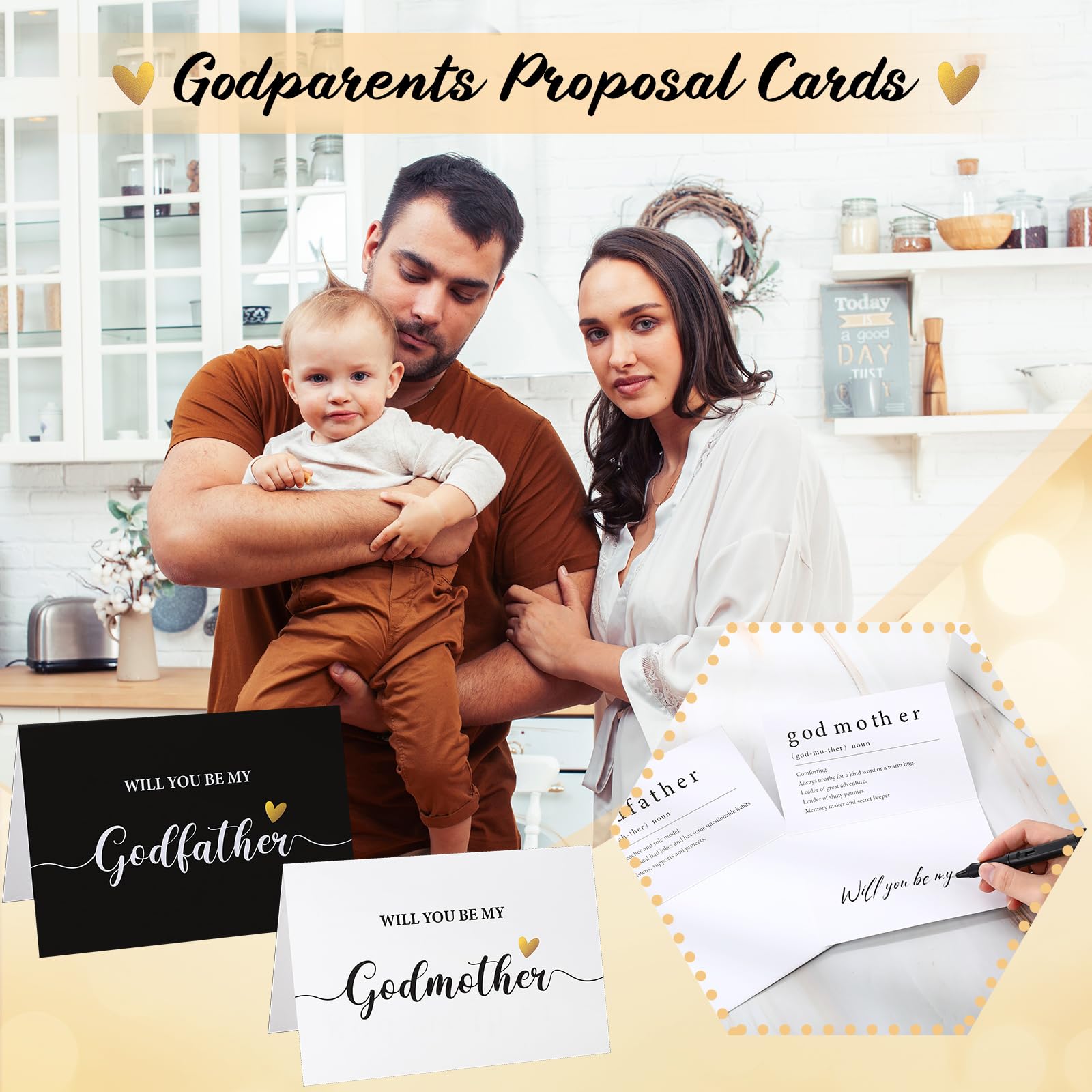 Qinyoung 7 Pcs Christmas Godparents Proposal Gift Will You Be My Godmother Godfather Padrino Madrina with Glass Cup Keychains Ca