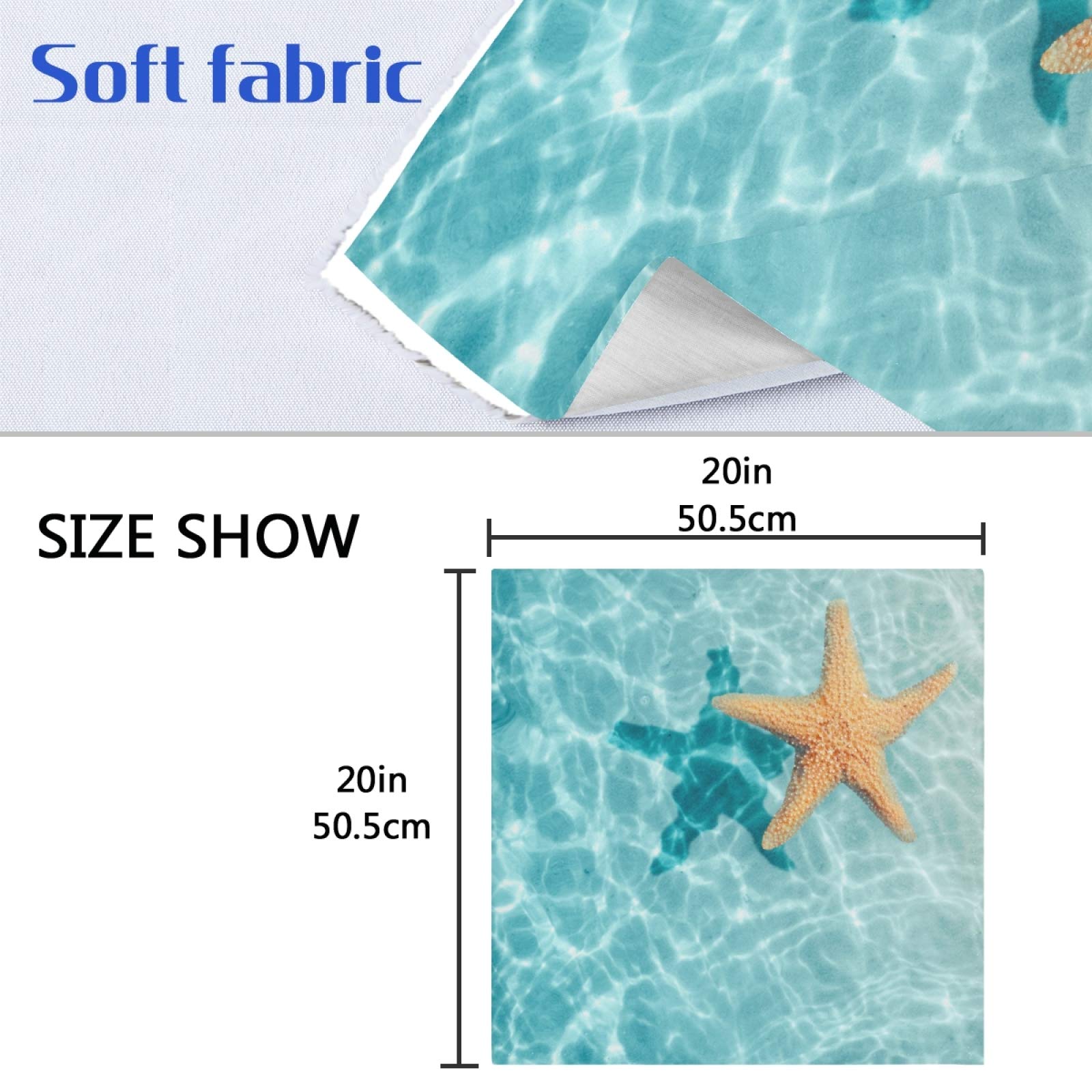 Exnundod Beach Starfish Summer Napkins Set Of 6 Ocean Sea Blue Dinner Guest Napkins For Kitchen Dinning Table Summer Decor Reusa