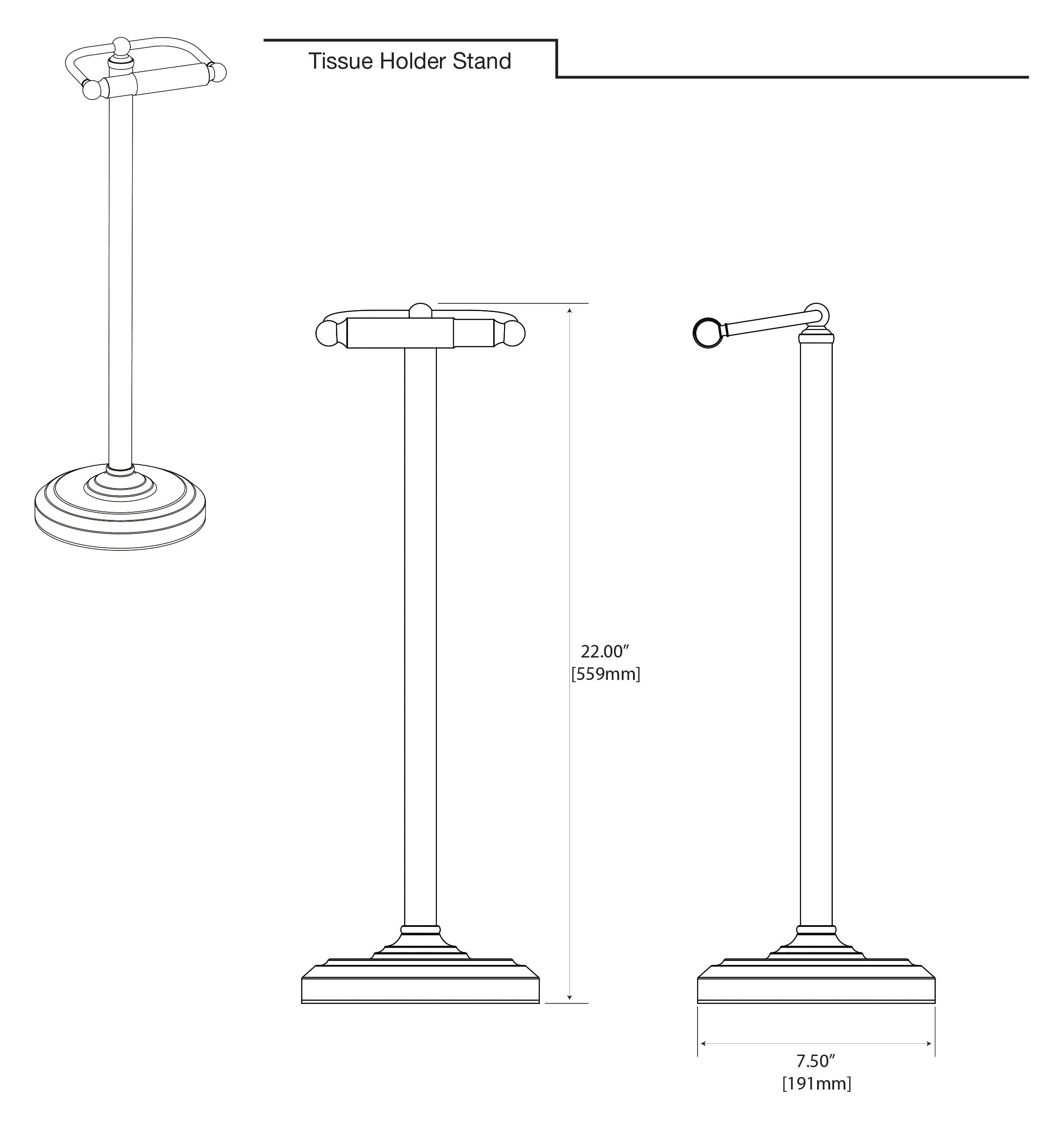Gatco 1436Mx Free Standing Freestanding Toilet Paper Holder, Matte Black