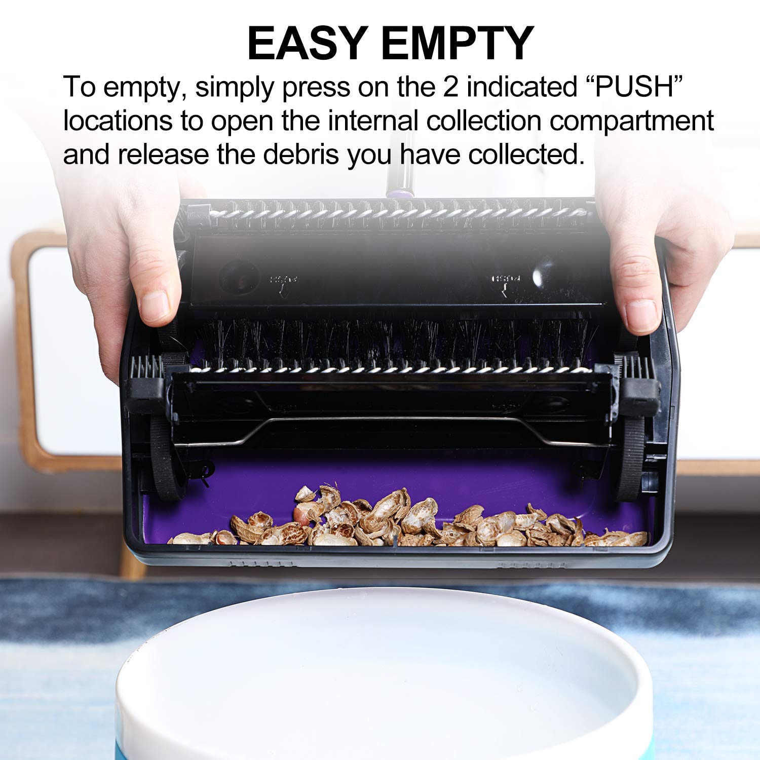 Yocada carpet Sweeper cleaner for Home Office Low carpets Rugs Undercoat carpets Pet Hair Dust Scraps Paper Small Rubbish cleani