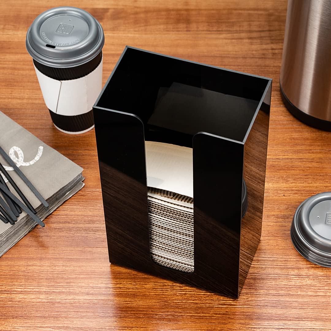 Restaurantware Restpresso 6 X 3.5 X 10 Inch Coffee Cup Sleeve Dispenser 1 Vertical Coffee Sleeve Holder - Holds Up To 75 Sleeves