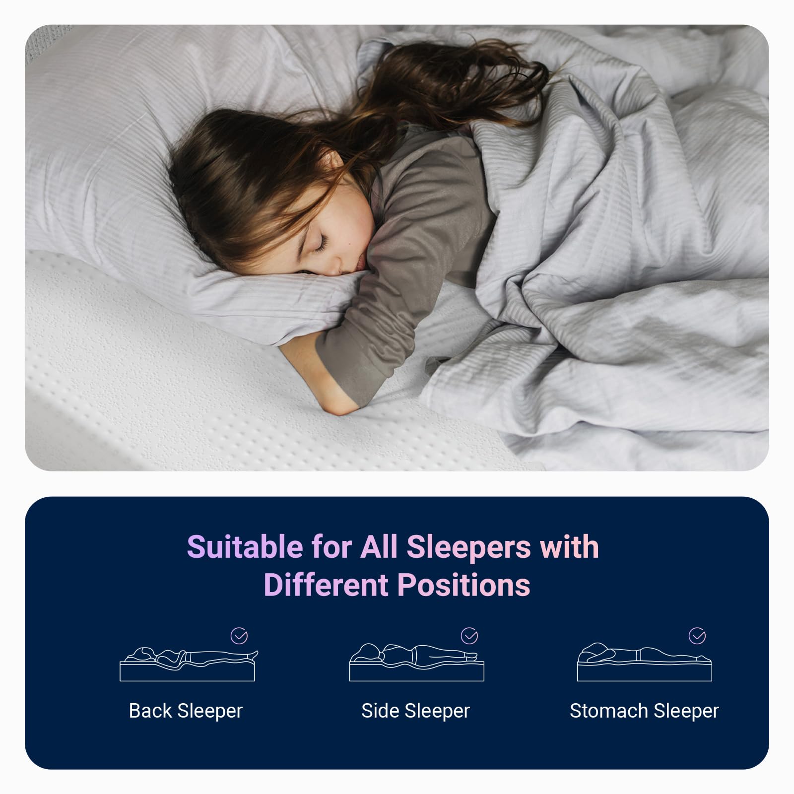 Avenco Memory Foam Full Mattress, 8 Inch Full Size Mattresses with Gel Memory Foam for Cool Night & Pressure Relief, Medium Plus