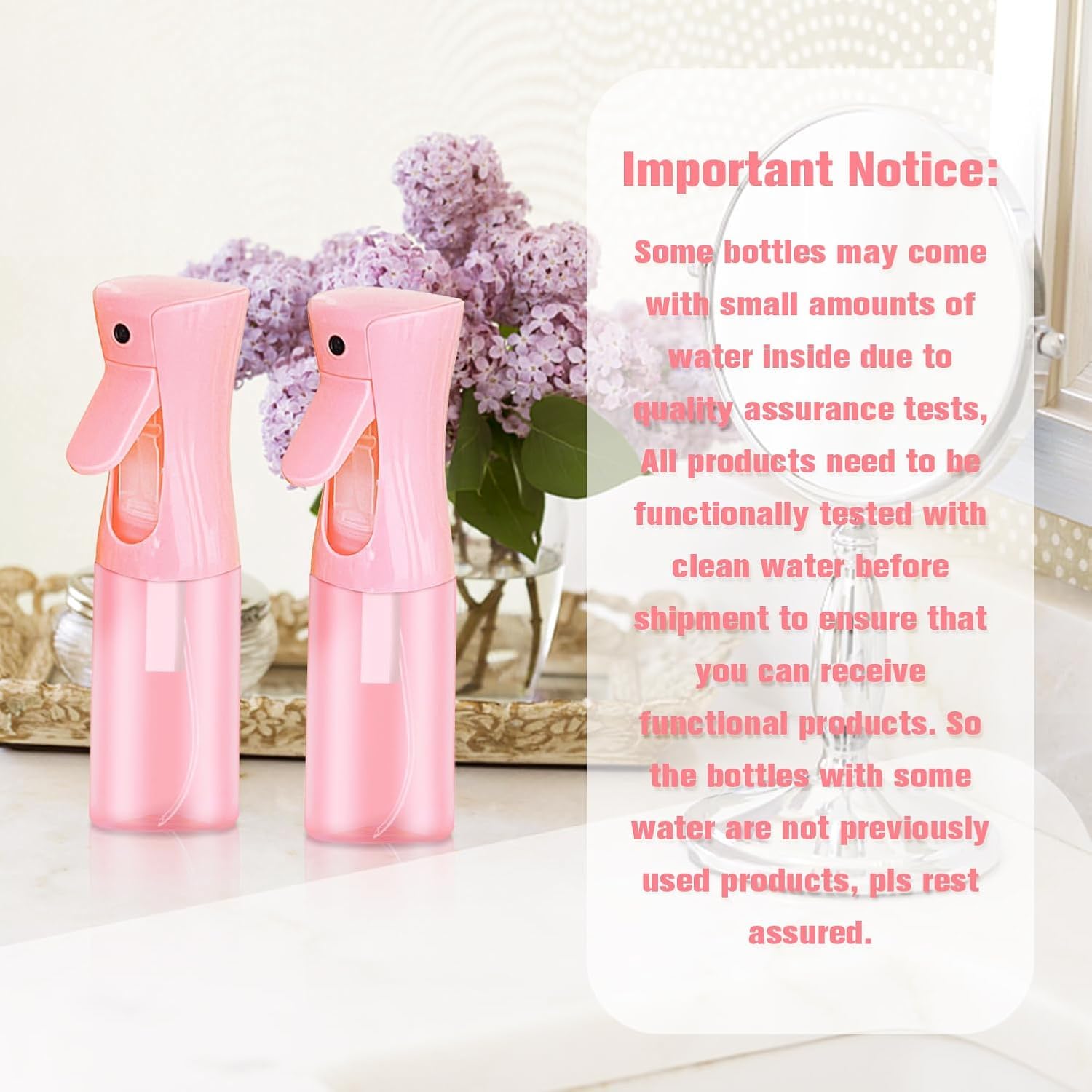 Leaflai Empty Spray Bottles, Continuous Spray Bottle With Fine Mist For Hairstyling, Skincare,Plant Care,Pet Grooming, Valentine