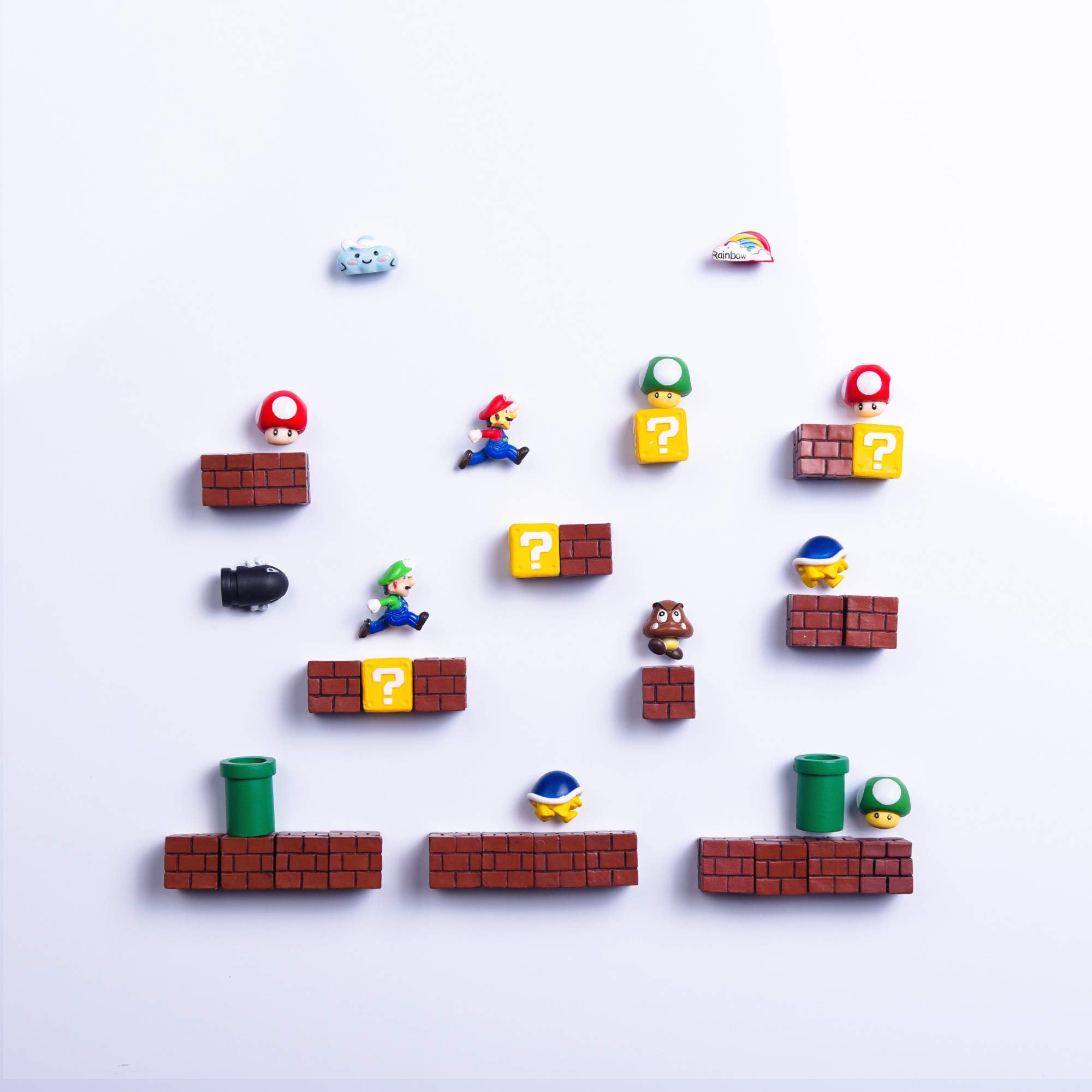 39 Pcs 3D Super Mario Fridge Magnets Christmas Magnets Whiteboard Magnets 39 Full Combo Resin Cute & Fun Refrigerator Magnets Pe