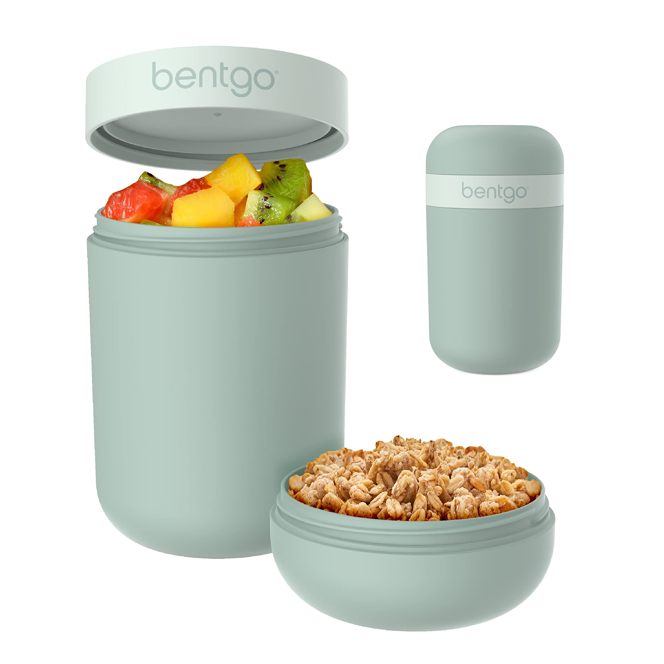 Bentgo Snack Cup - Reusable Snack Container With Leak-Proof Design, Toppings Compartment, And Dual-Sealing Lid, Portable & Light