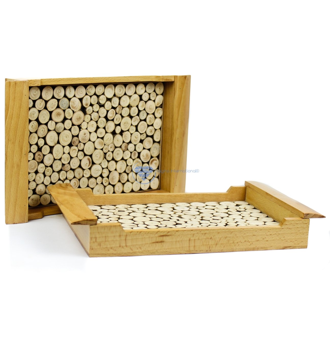 Wooden Logs Floored Hand Crafted Beautiful Food Serving Tray | Coffee Tea Tray | Kitchen Home Decor Gifts | Nagina International