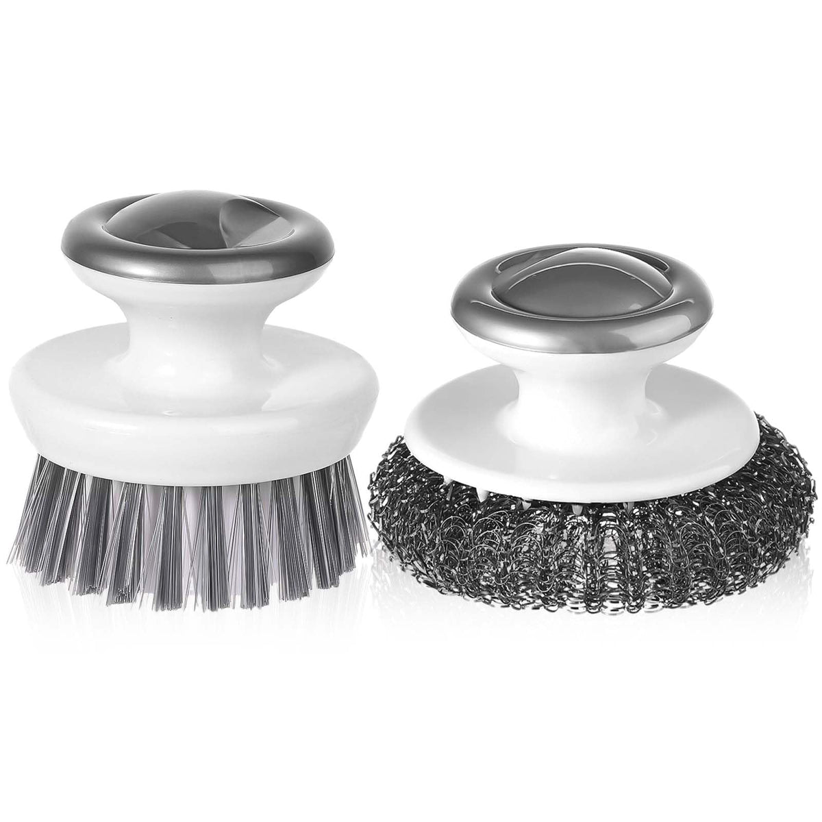 2Pcs Dish Brush With Handle, Stainless Steel Wool Scrubber,Wire Brush Multipurpose Dish Brush For Cleaning Kitchen Scrub Brushes