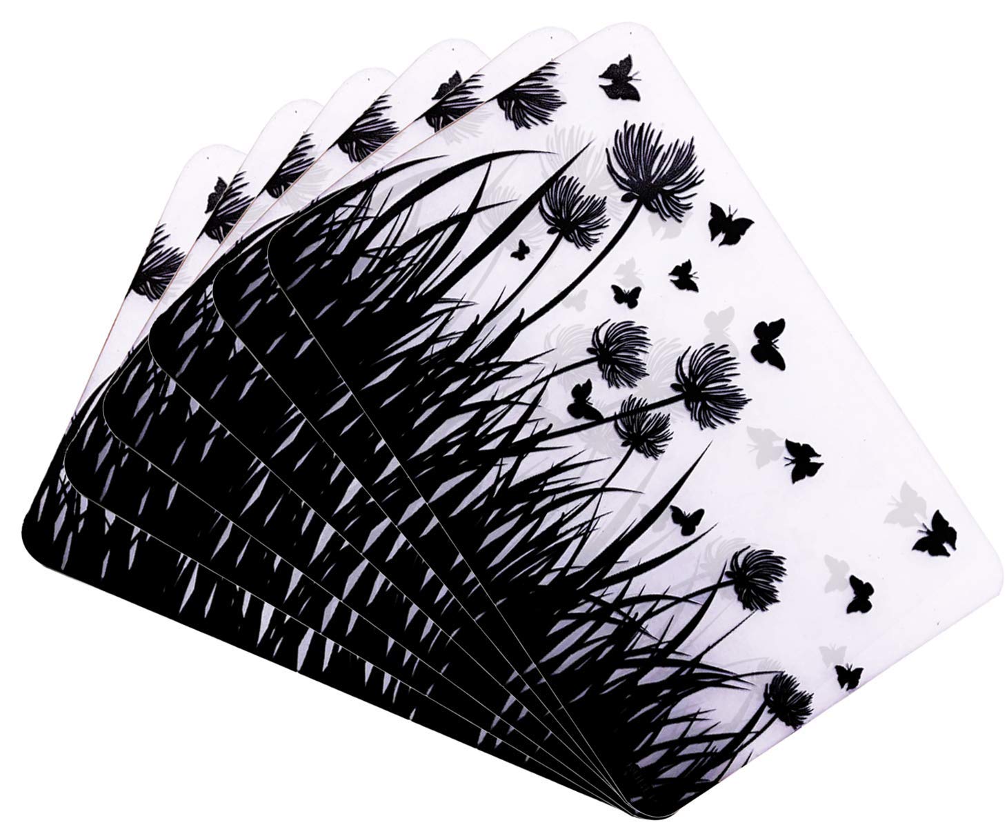 Kuber Industries Pvc 6 Pieces Refrigerator Drawer Mats (Black & White) -Ctltc11156