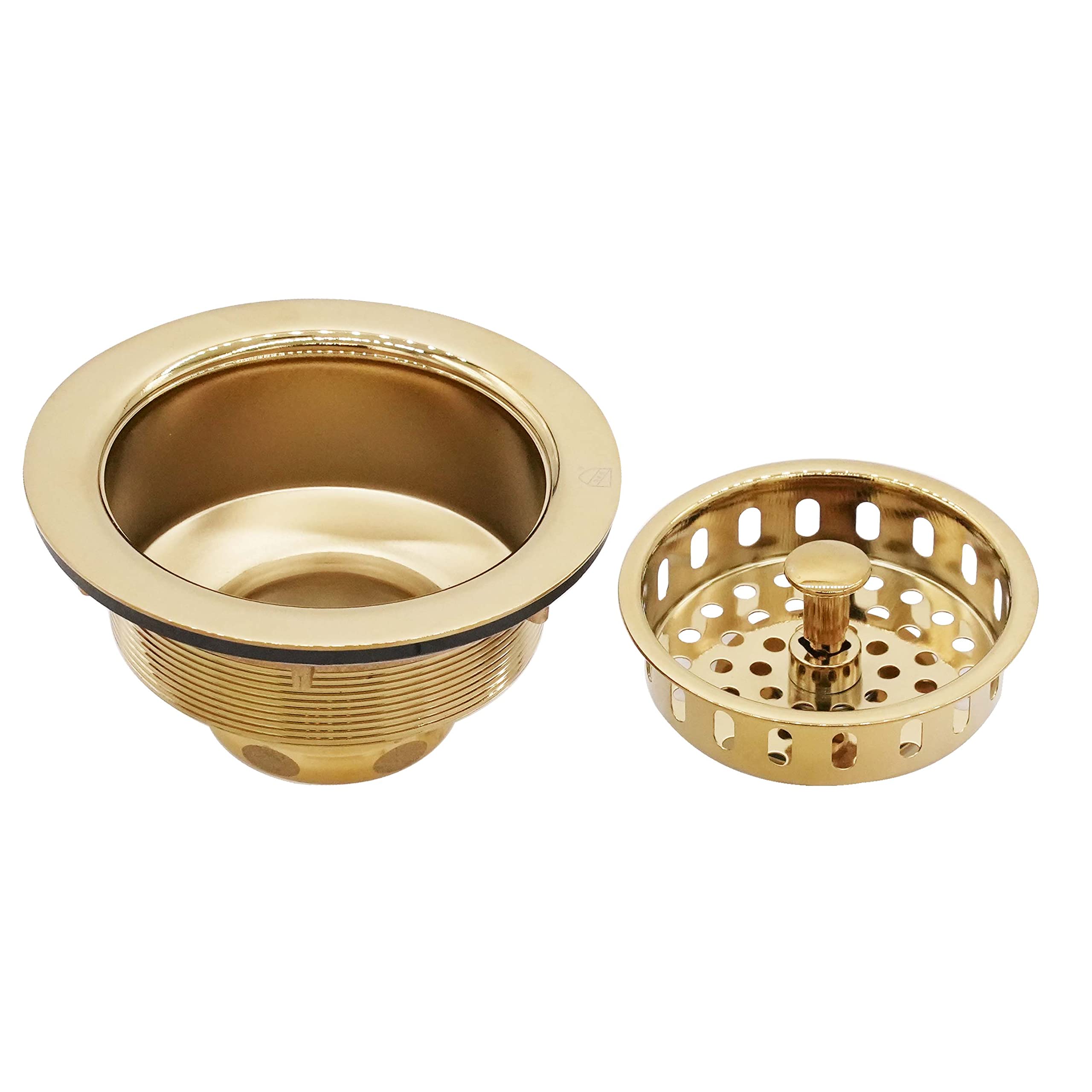 Westbrass A2165-01 4-1/4'' Od Post Style Large Kitchen Basket Strainer With Waste Disposal Flange And Stopper Drain Set, 1-Pack,