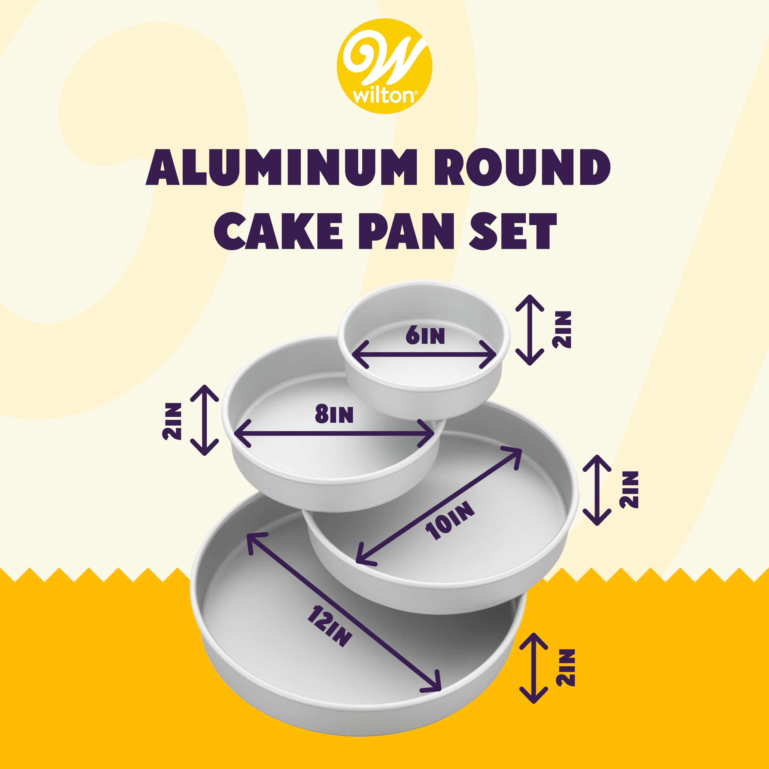 Wilton Performance Pans Aluminum Round Cake Pan, Small And Medium 4 Piece Set