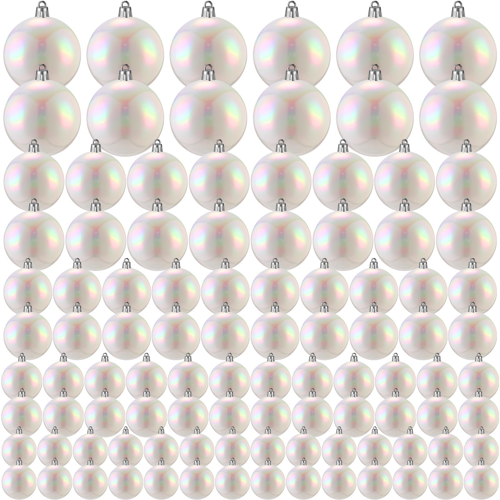 Shappy 100 Pcs Christmas Iridescent Ornaments Halloween, Transparent DIY Shatterproof Hanging Rainbow Ball Christmas Ornament 5