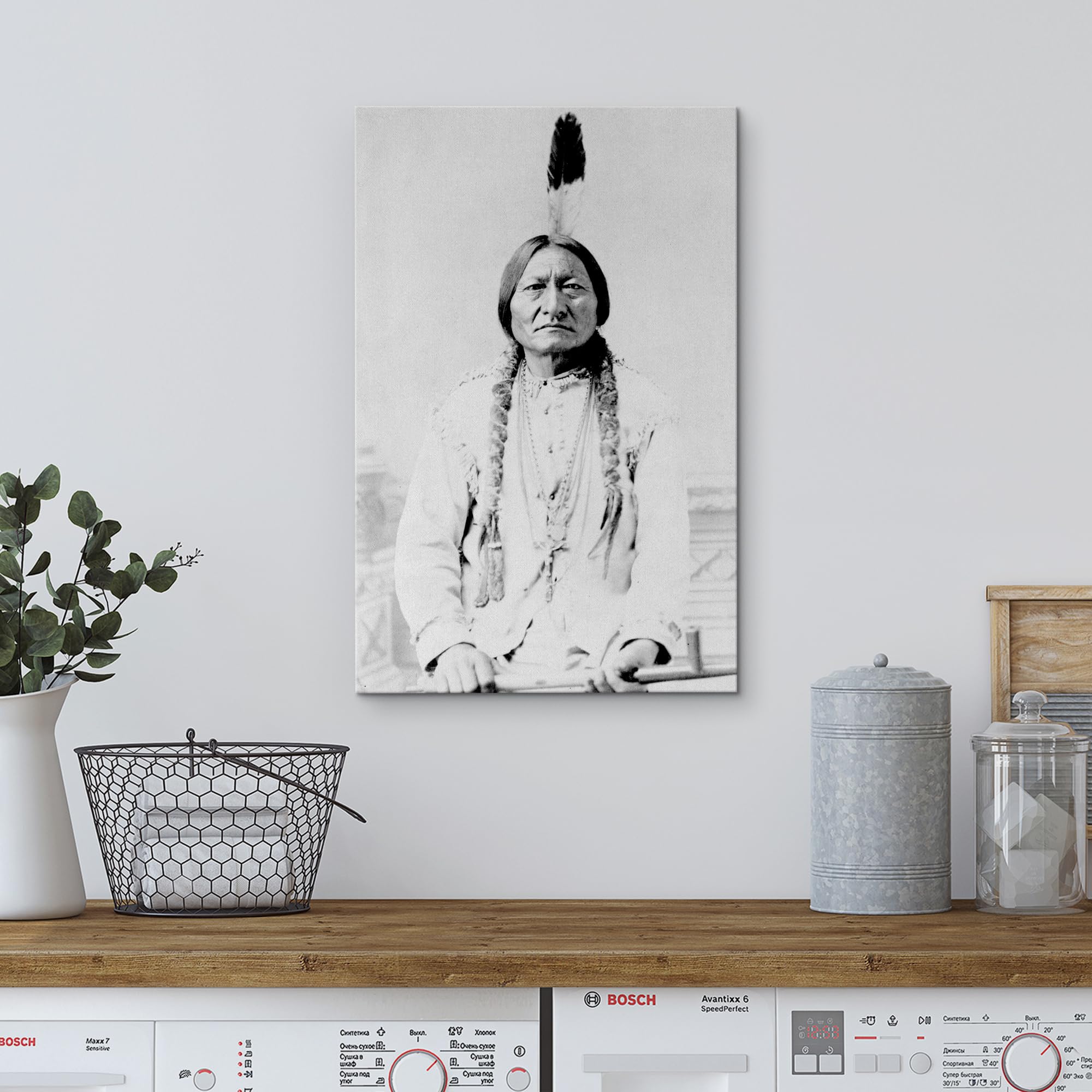 Wall26 Canvas Print Wall Art Portrait Of Sitting Bull People Pop Culture Historical Realism Famous Closeup Colorful Multicolor C