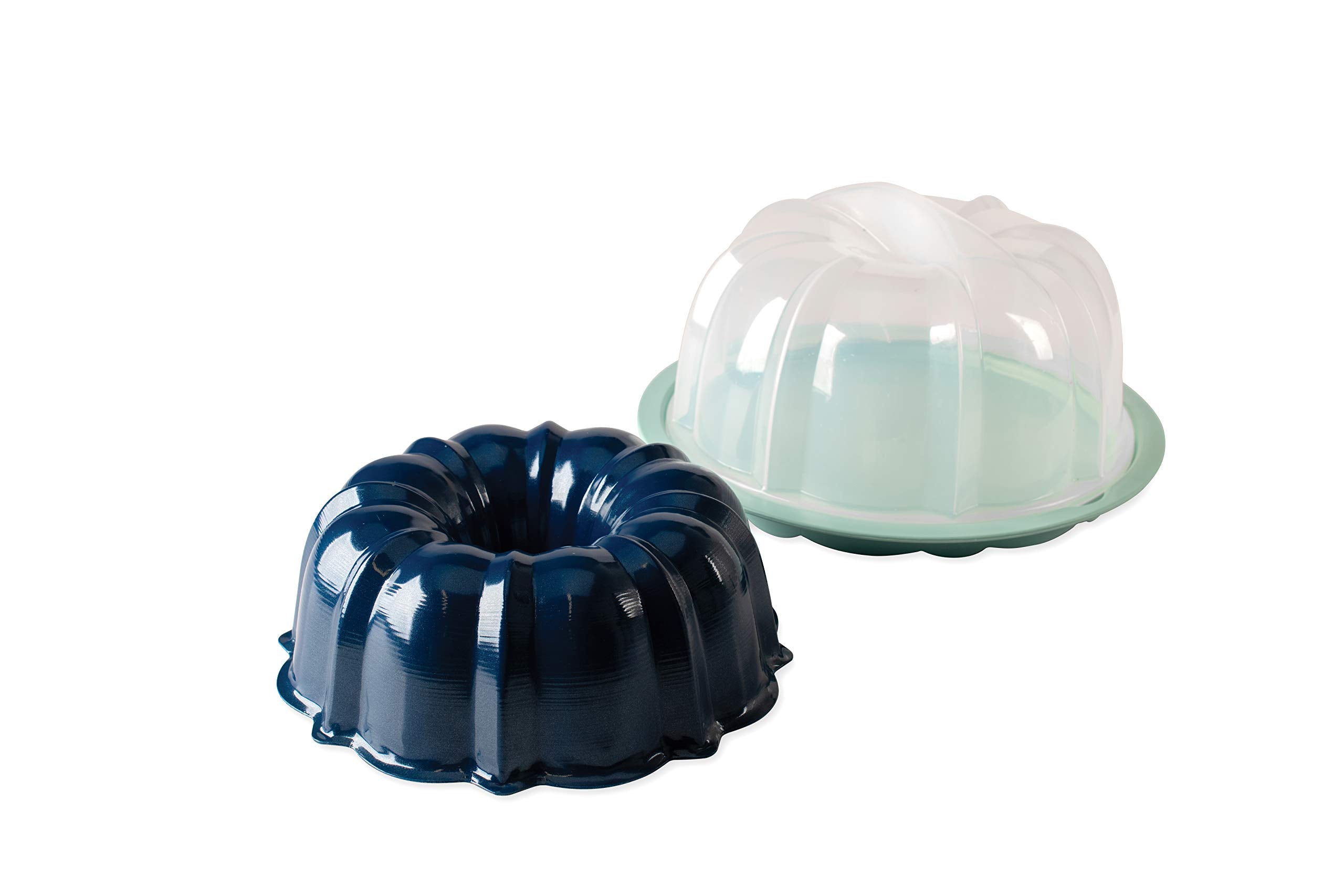 Nordic Ware Translucent Cake Keeper + Bundt Pan, Silver