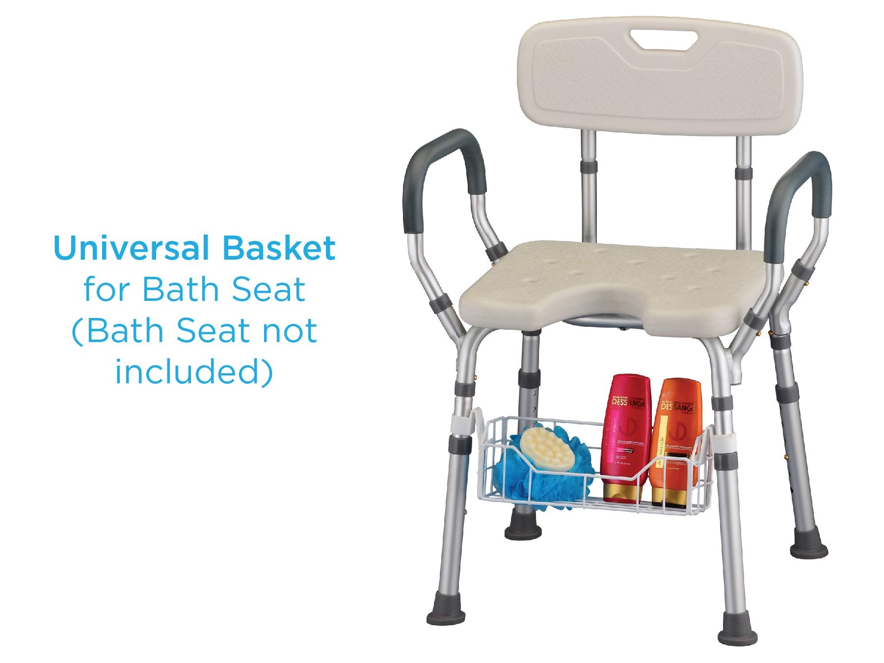 Nova Shower Chair Basket Accessory, Shampoo & Soap Holder For Shower & Bath Chair, Basket Caddy For Bath & Shower Chair, Univers
