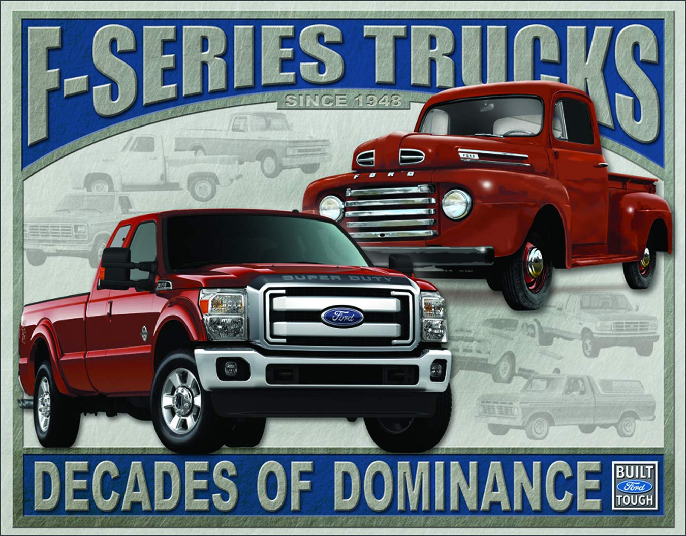 Signs 4 Fun SIGA78 Ford-F Series Trucks Metal Tin Sign, Blue