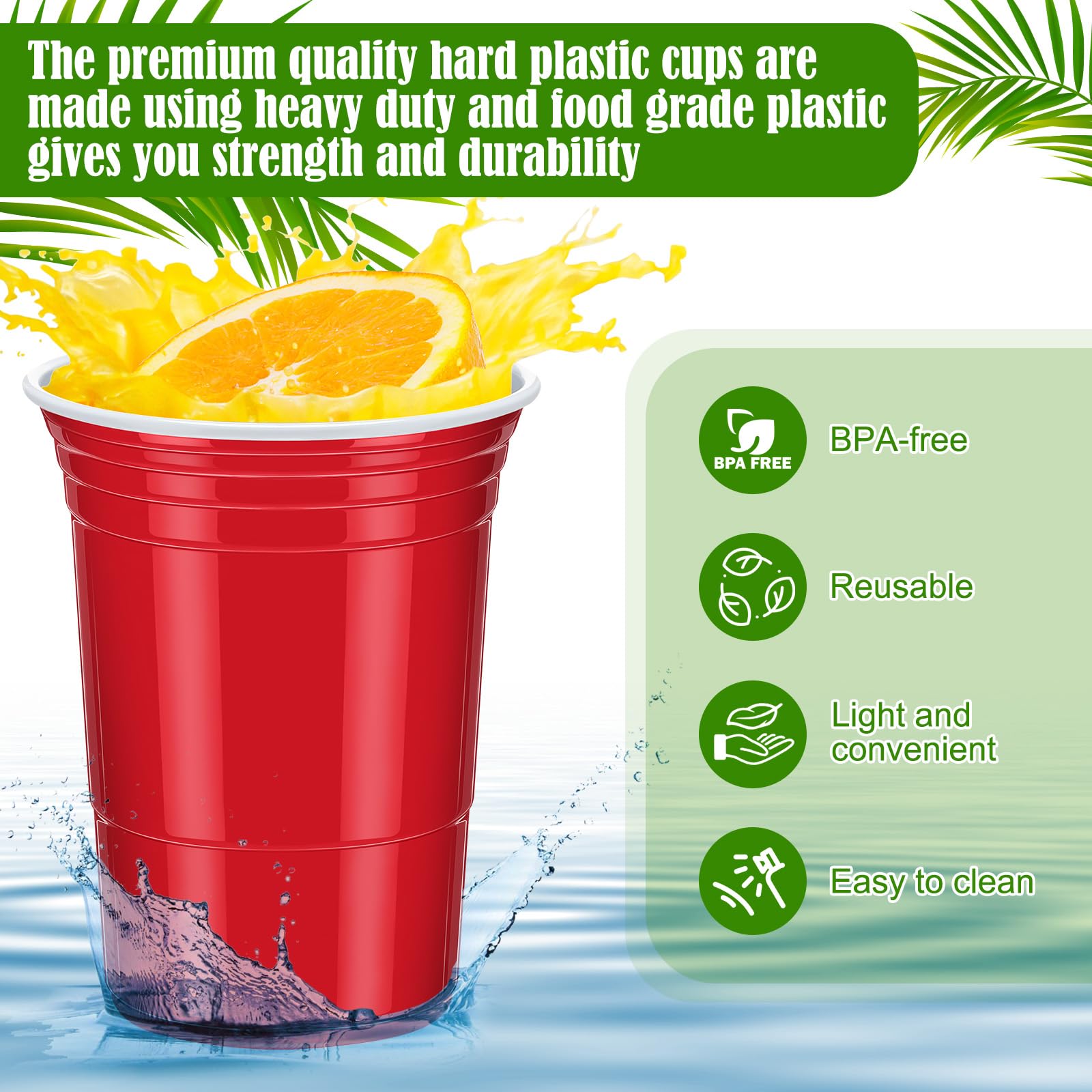 Mifoci 400 Pcs 16 oz Disposable Cups Bulk Large Plastic Cups Pack for Christmas Halloween Thanksgiving wedding Drinks Soda Punch
