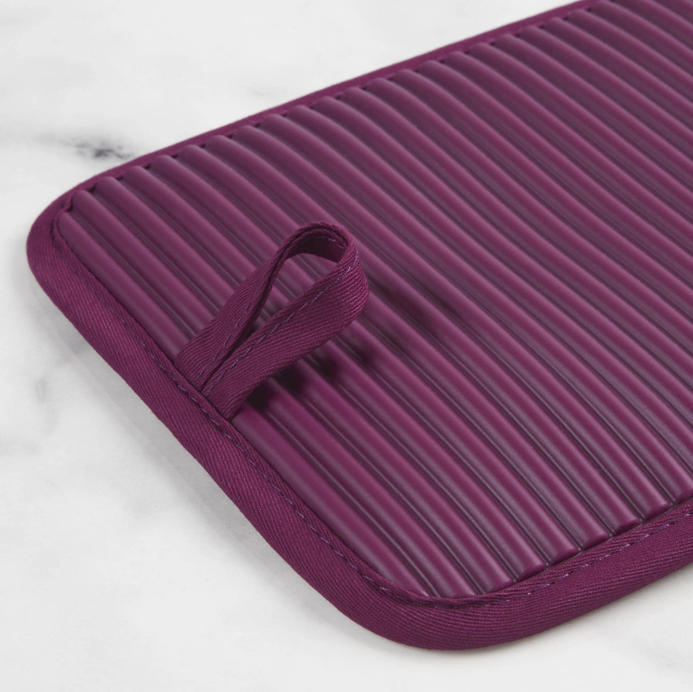 Kitchenaid Ribbed Soft Silicone Pot Holder 2-Pack Set, Beet, 7''X9''