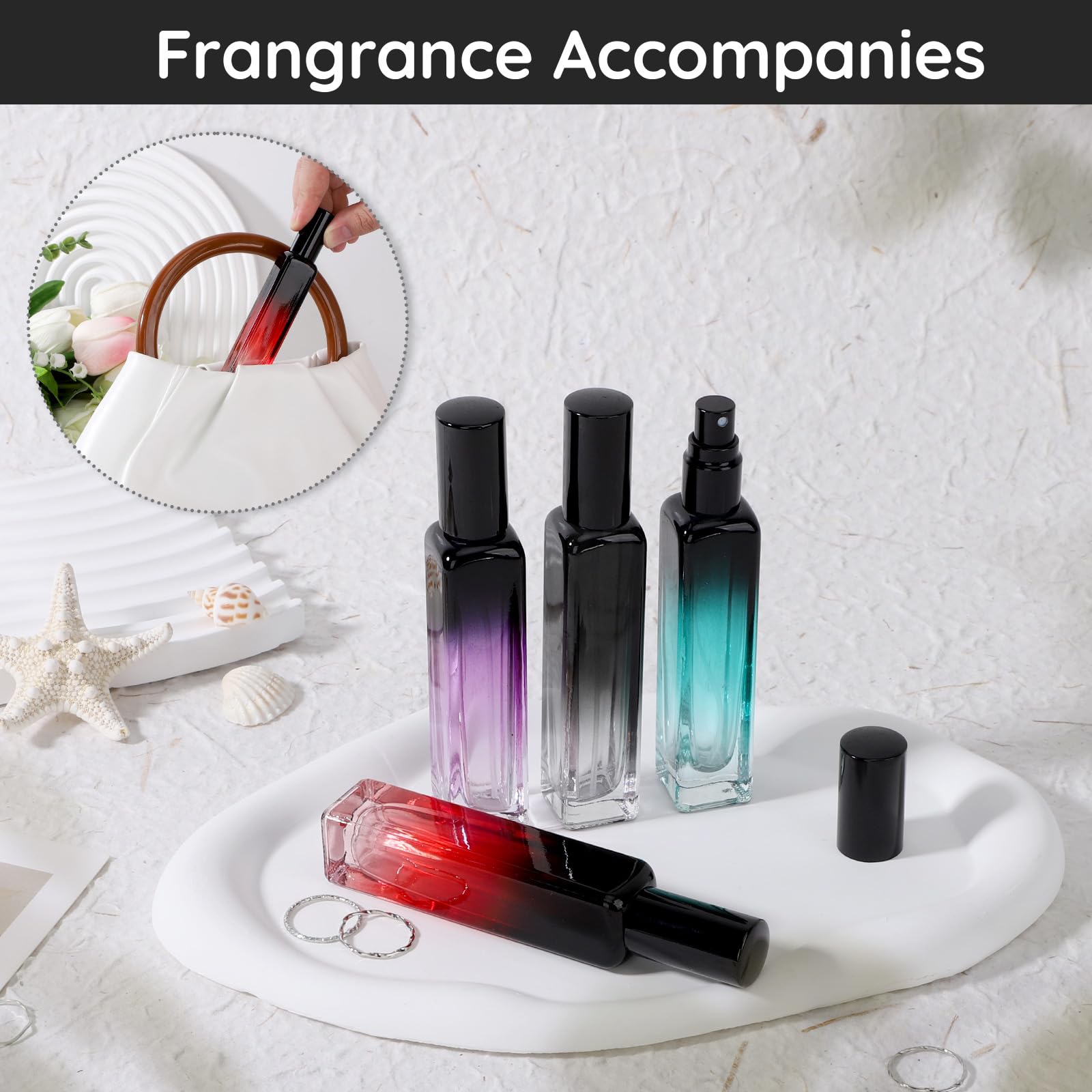 Segbeauty Refillable Travel Perfume Bottle, 8 Pack Of 15Ml Mini Glass Fragrance Containers With Refill Tool, Empty Portable Leak