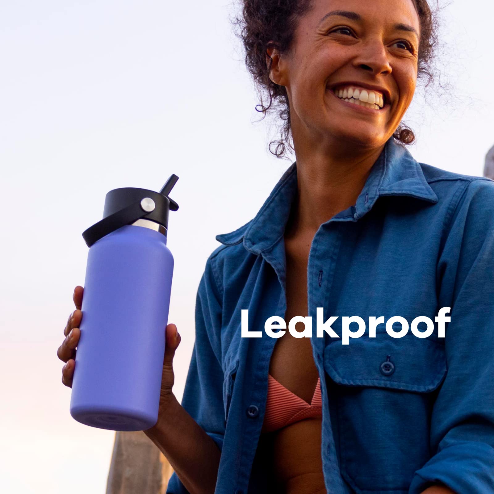 Hydro Flask 40 Oz Wide Flex Straw Cap Water Bottle, Stainless Steel, Agave Color, Model W40BFS374