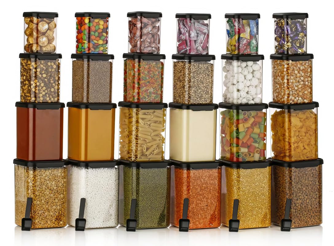 Flymore Plastic 1400Ml Airtight Containers Set For Kitchen Storage And Containers Box For Pantry Organization And Container For 