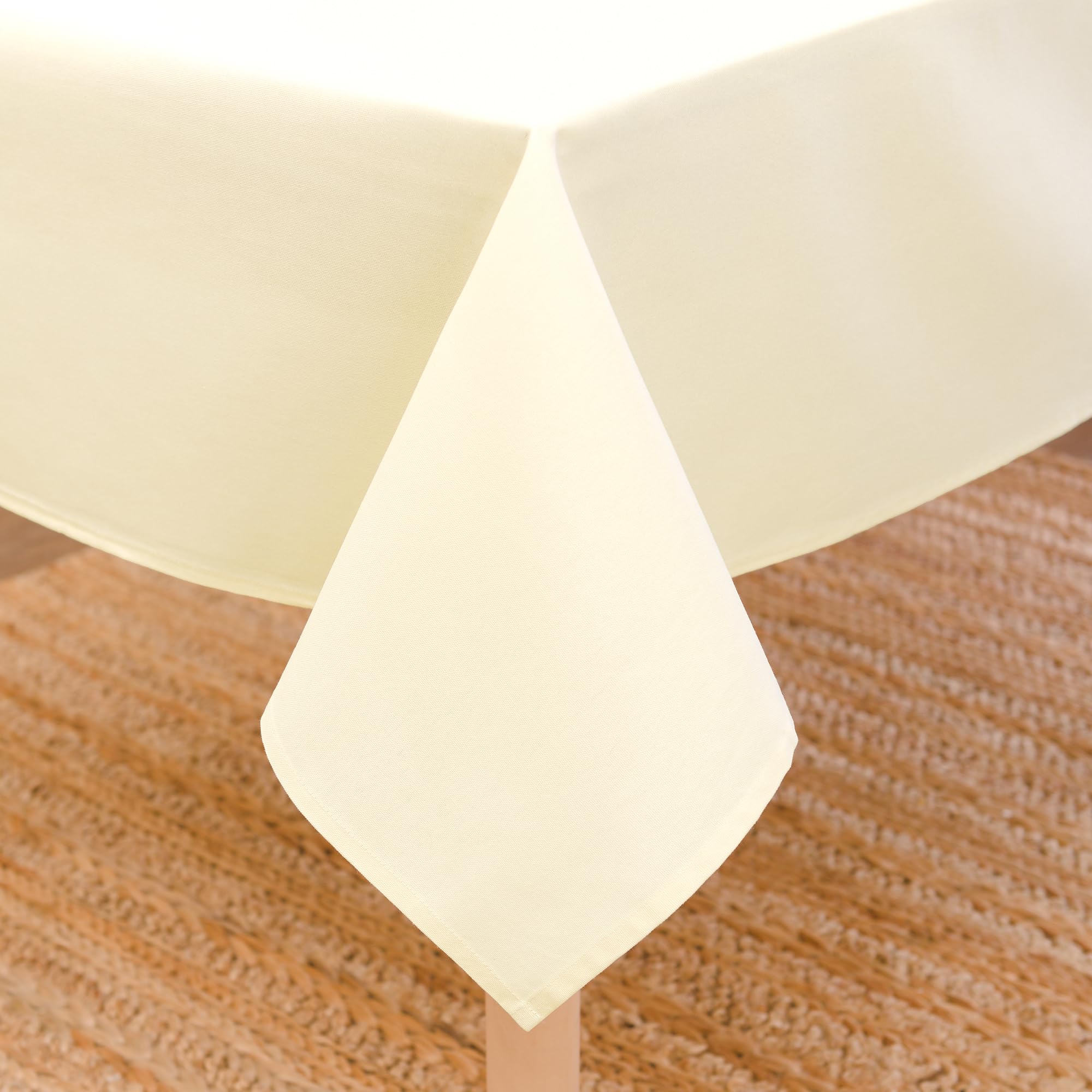Encasa XO Dining Table Cover | 56x120 in Cotton Canvas Rectangular Tablecloth | Machine Washable, Natural Table Cloth for Indoor