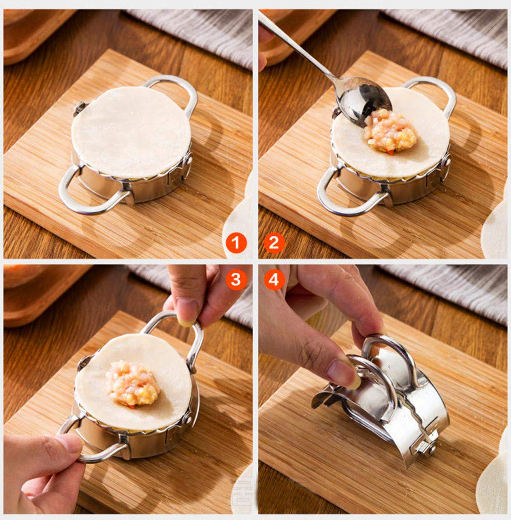 Dumpling Maker - Dumpling Press/Stainless Steel Empanada Press/Pie Ravioli Dumpling Wrappers Mold Kitchen Accessories (9.5Cm/3.7