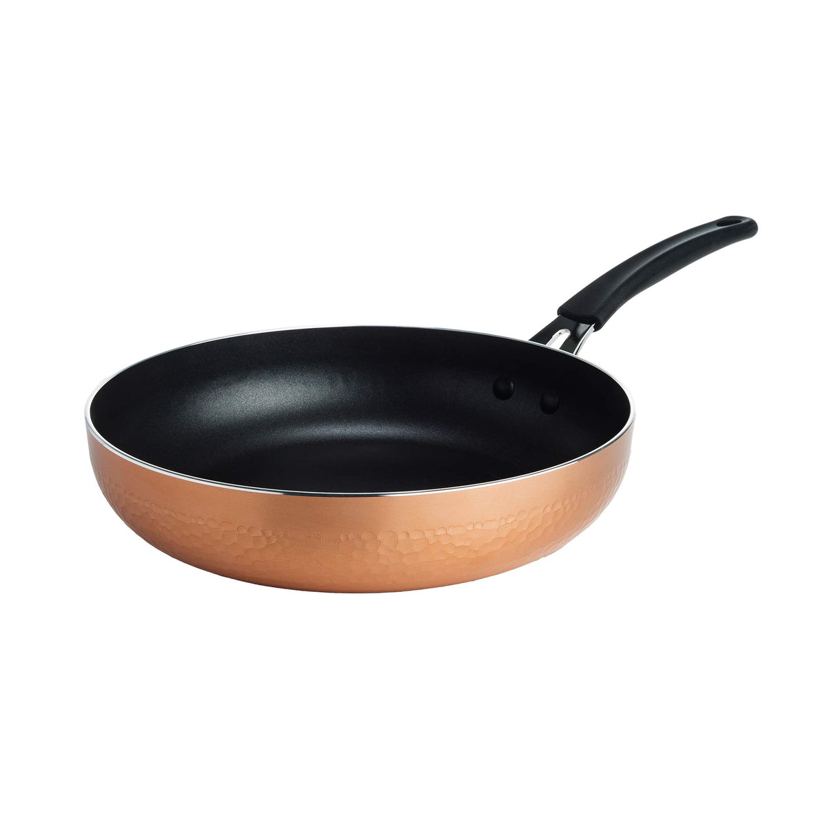 Ecolution Impressions Hammered Nonstick Frying Pan, Dishwasher Safe Cookware With Riveted Stainless Steel Handles, 12-Inch, Copp