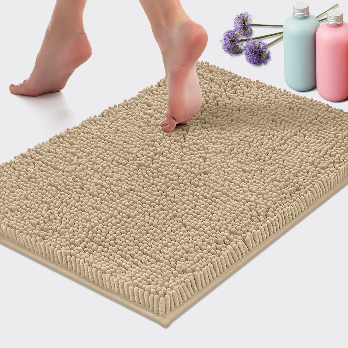 Luxurux Birch Bathroom Rugs, Luxury Bath Mat-Extra-Soft Plush Bathroom Rug,1 ' ' Chenille Microfiber, Super Absorbent Shaggy Bat