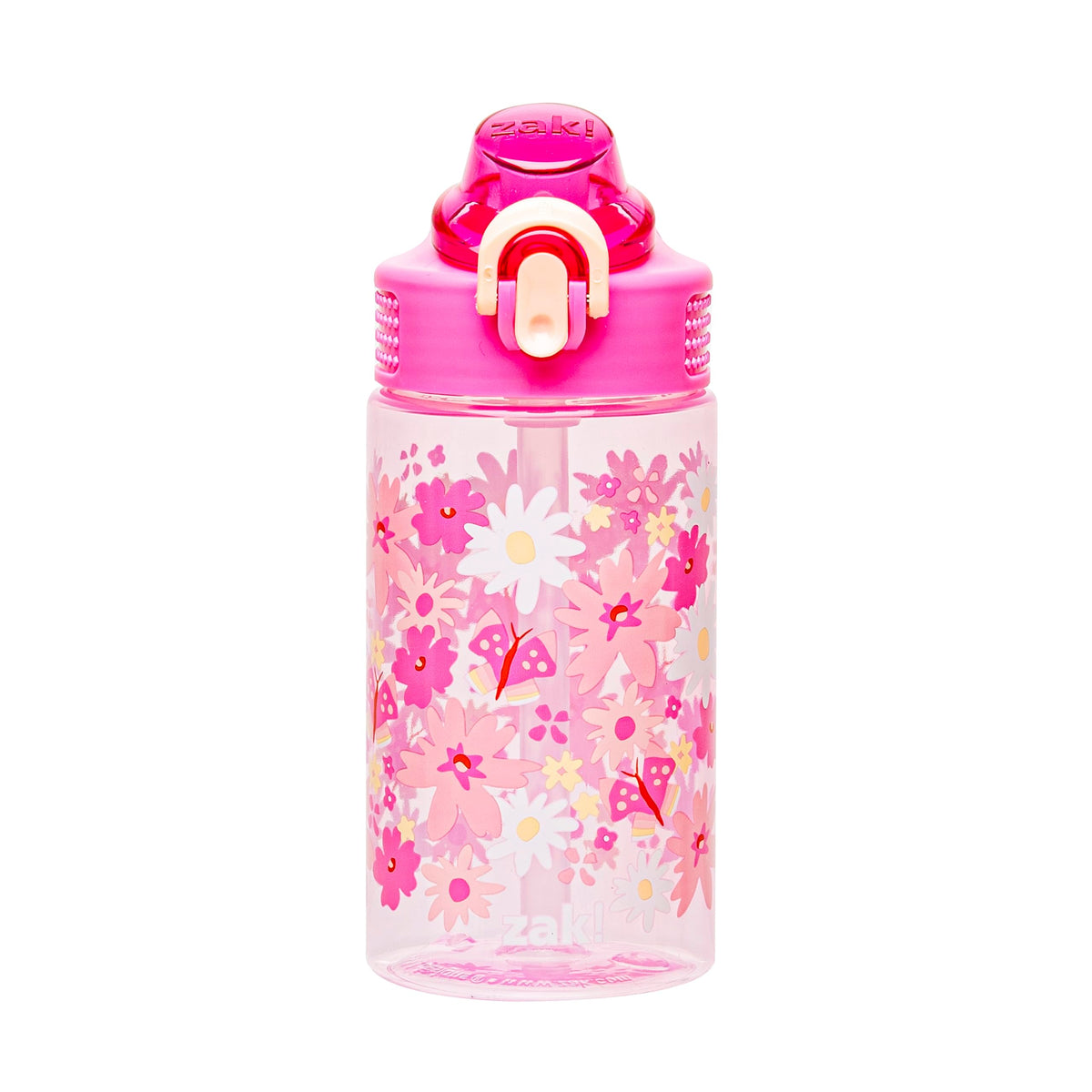Zak Designs Sage Water Bottle For School Or Travel, 16Oz Durable Plastic Water Bottle With Straw, Handle, And Leak-Proof, Pop-Up