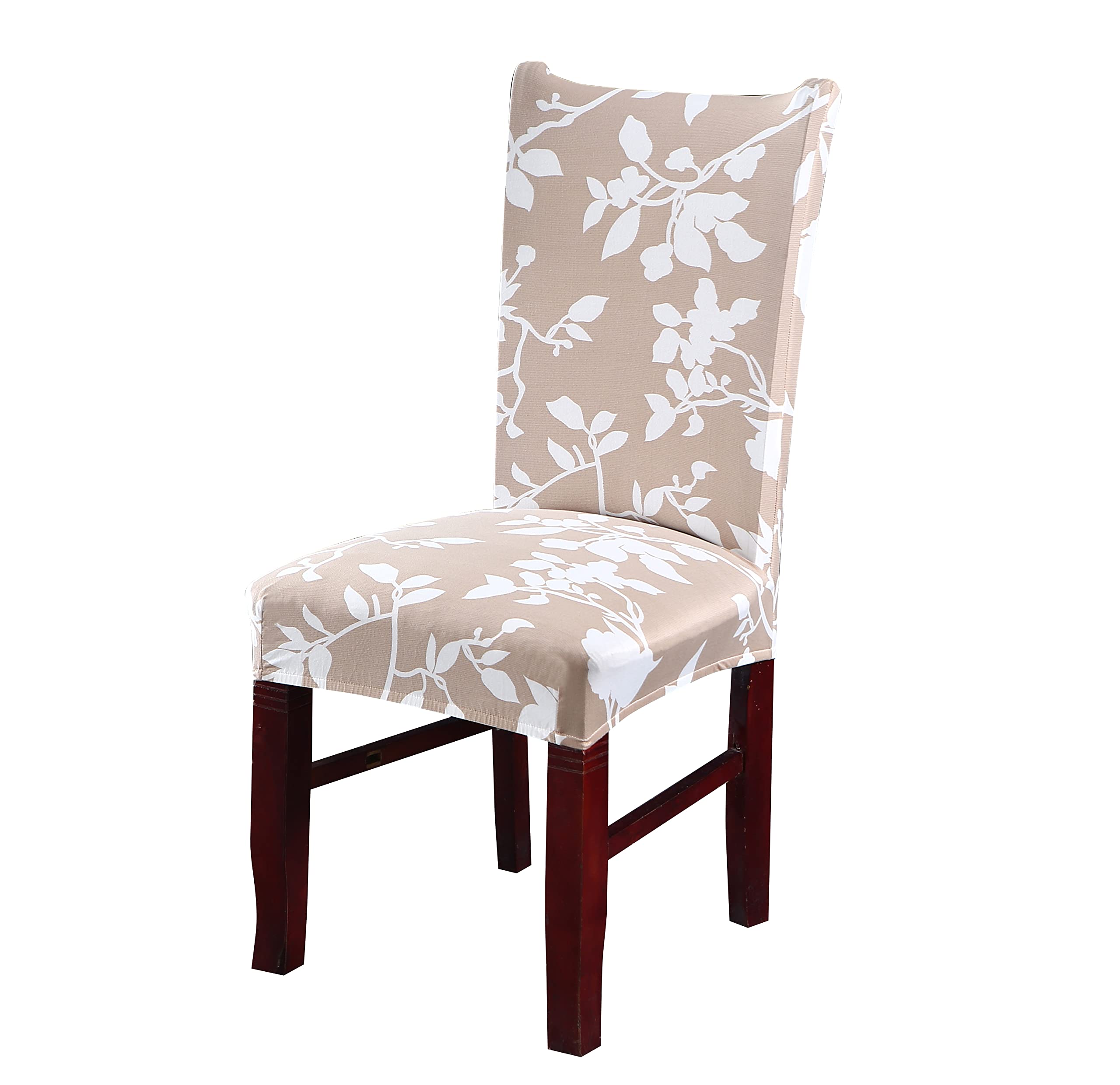 House Of Quirk Elastic Chair Cover Stretch Removable Washable Short Dining Chair Cover Protector Seat Slipcover (Pack Of 1, Crea