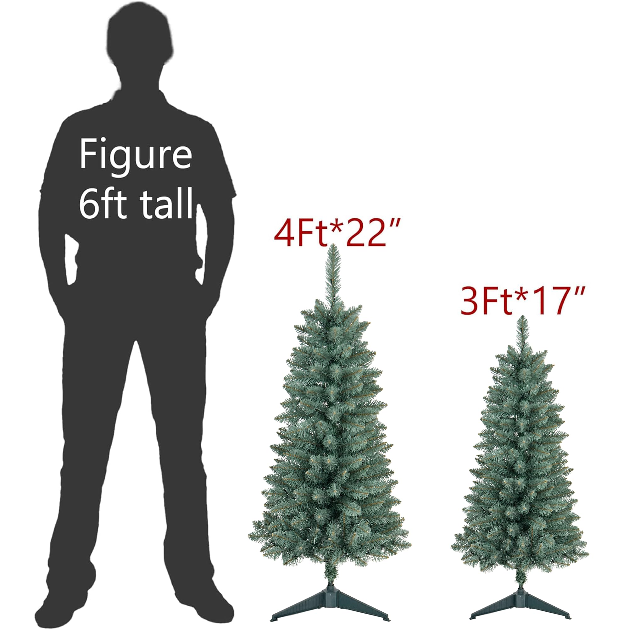 Pre-Lit Artificial Christmas Tree 3Ft, Battery Operated Desktop Xmas Tree with 50 LED 160 Branch Tips Mini Christmas Tree Decora