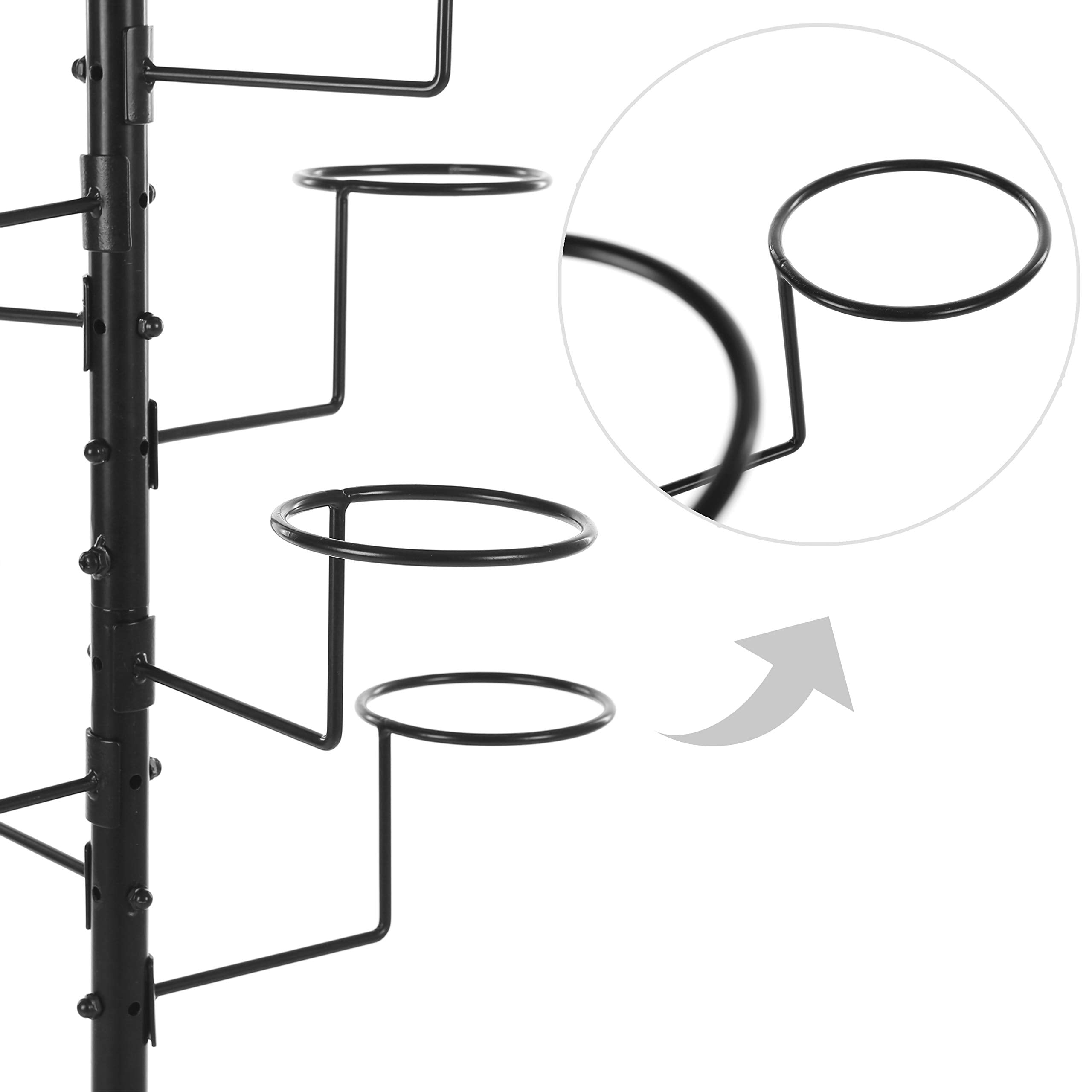 Mygift Modern Large Commercial Freestanding Hat Rack Display For Retail Store, Black Metal Wig Storage Or Hat Stand For Multiple