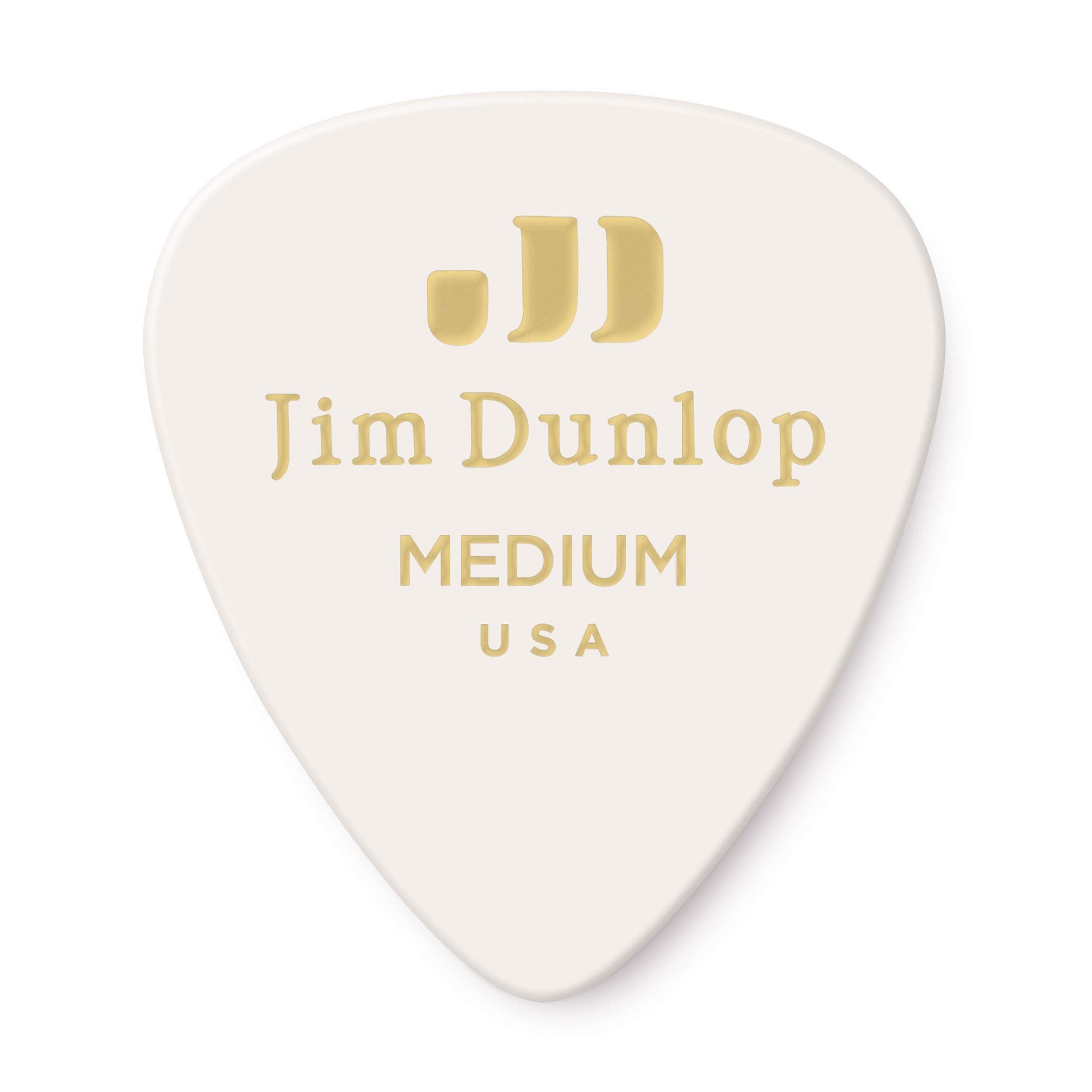 Dunlop 483P01Md Genuine Celluloid, White, Medium, 12Players Pack