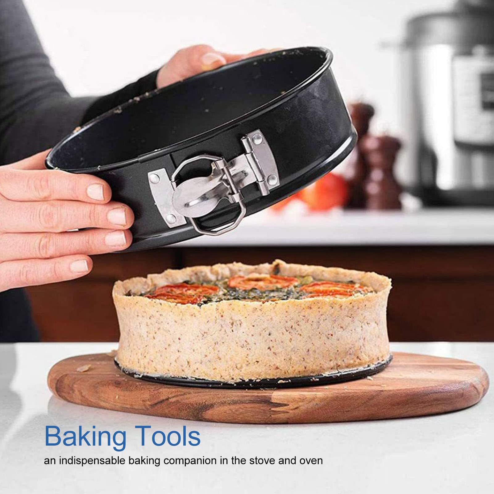 Cake Pan, Round Springform Pans, Prevent Sticking Cheesecake Pan Set, Black Removable Bottom Baking Tool, For Cheesecake, Pizza,