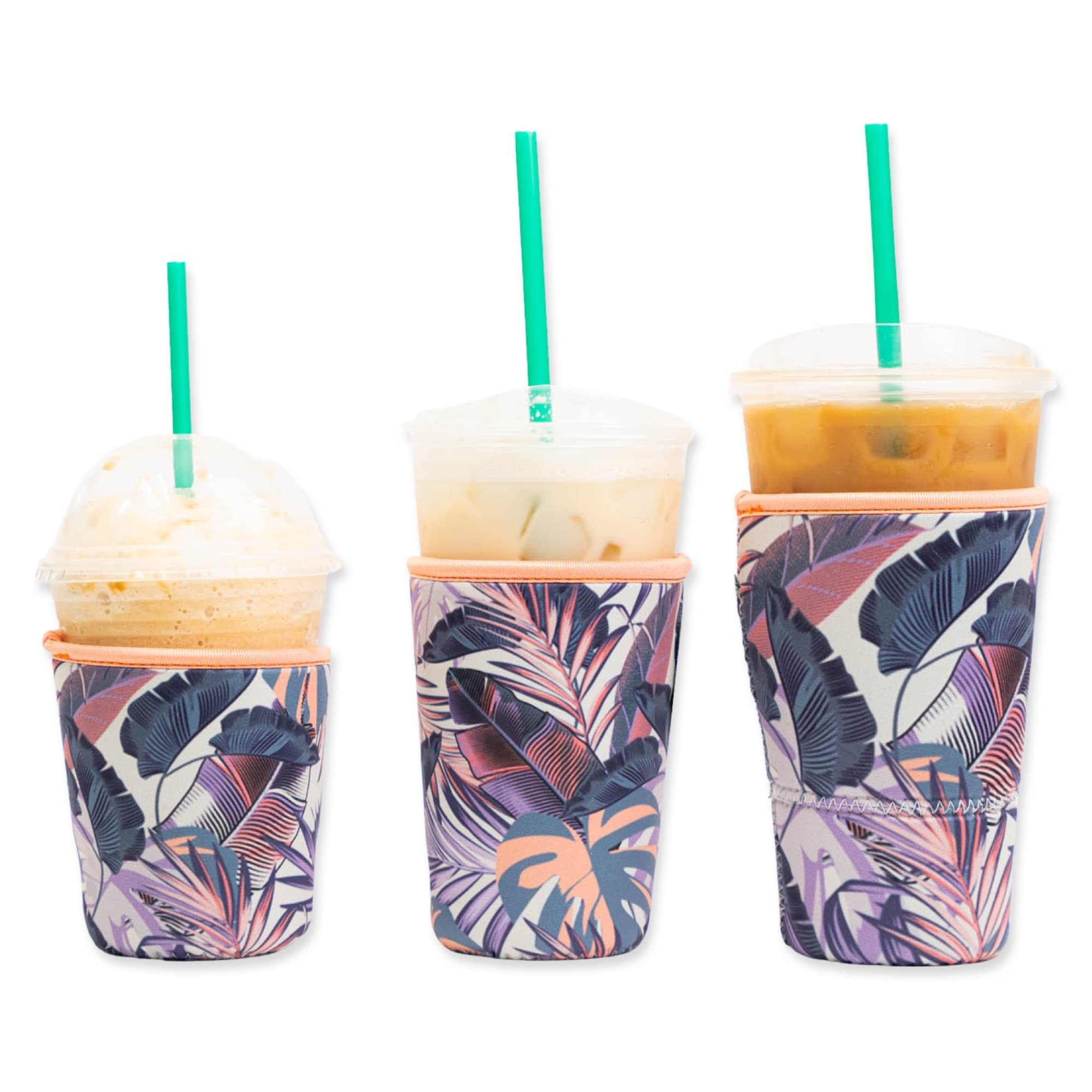 Baxendale Iced Coffee Sleeves For Cold Drink Cups - 3 Pack Reusable Neoprene Iced Coffee Cup Sleeve For Cold Drinks, Compatible