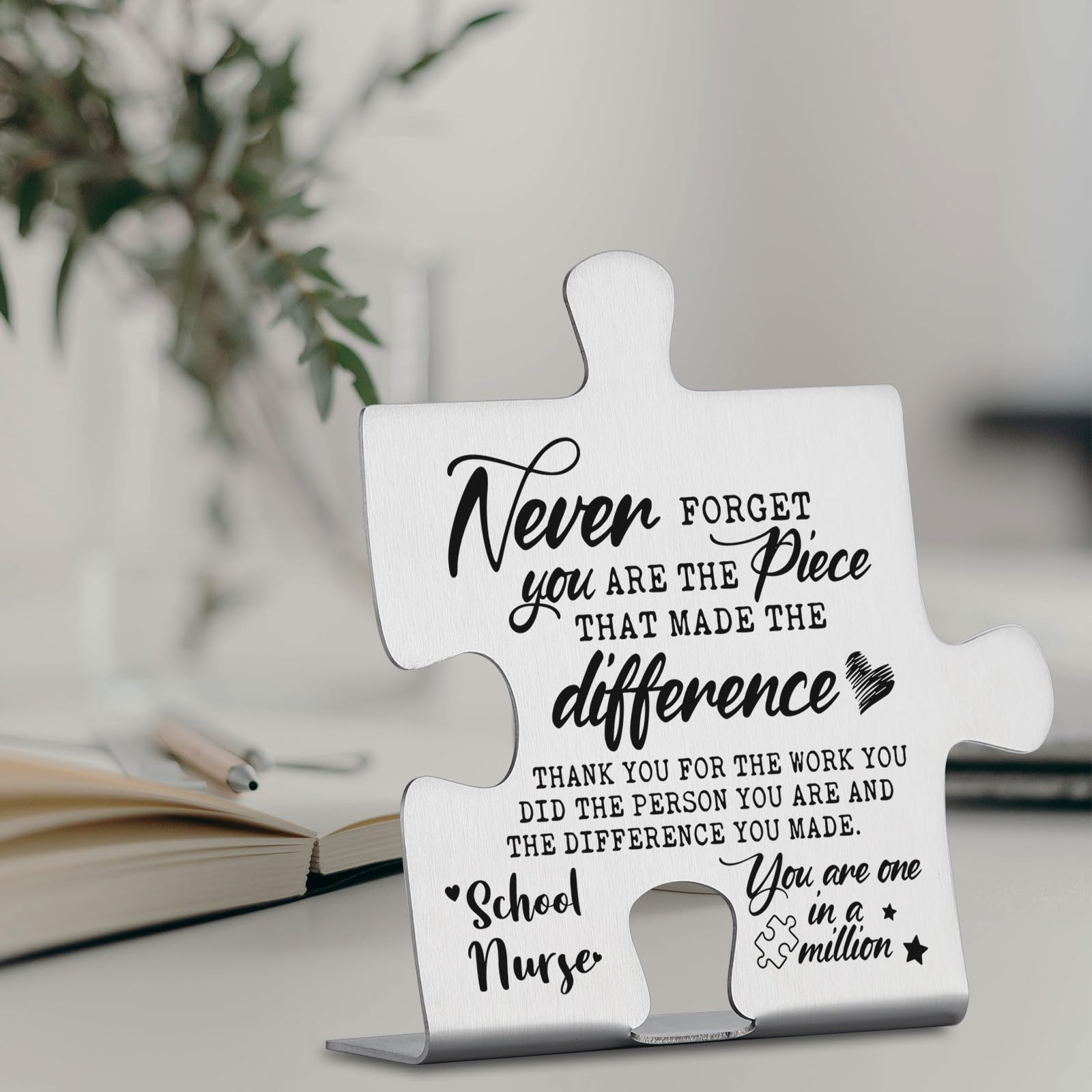 School Nurse Appreciation Gifts, Thank You Gifts for School Nurse Week Birthday Christmas Team Office Ornament Decor Puzzle Piec