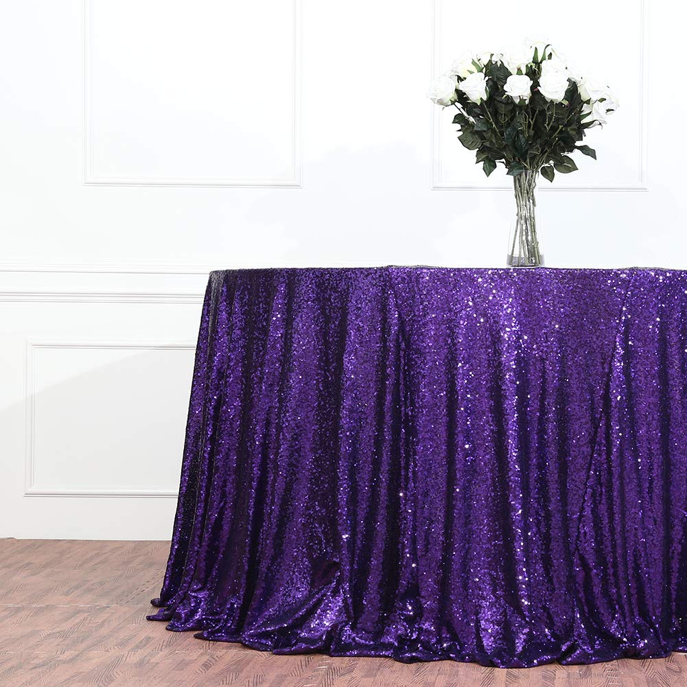 Eternal Beauty Sequin Tablecloth,Sparkly Table Cloth For Wedding Party, Christmas Decorations Round Glitter Tablecloth (48'', Pu