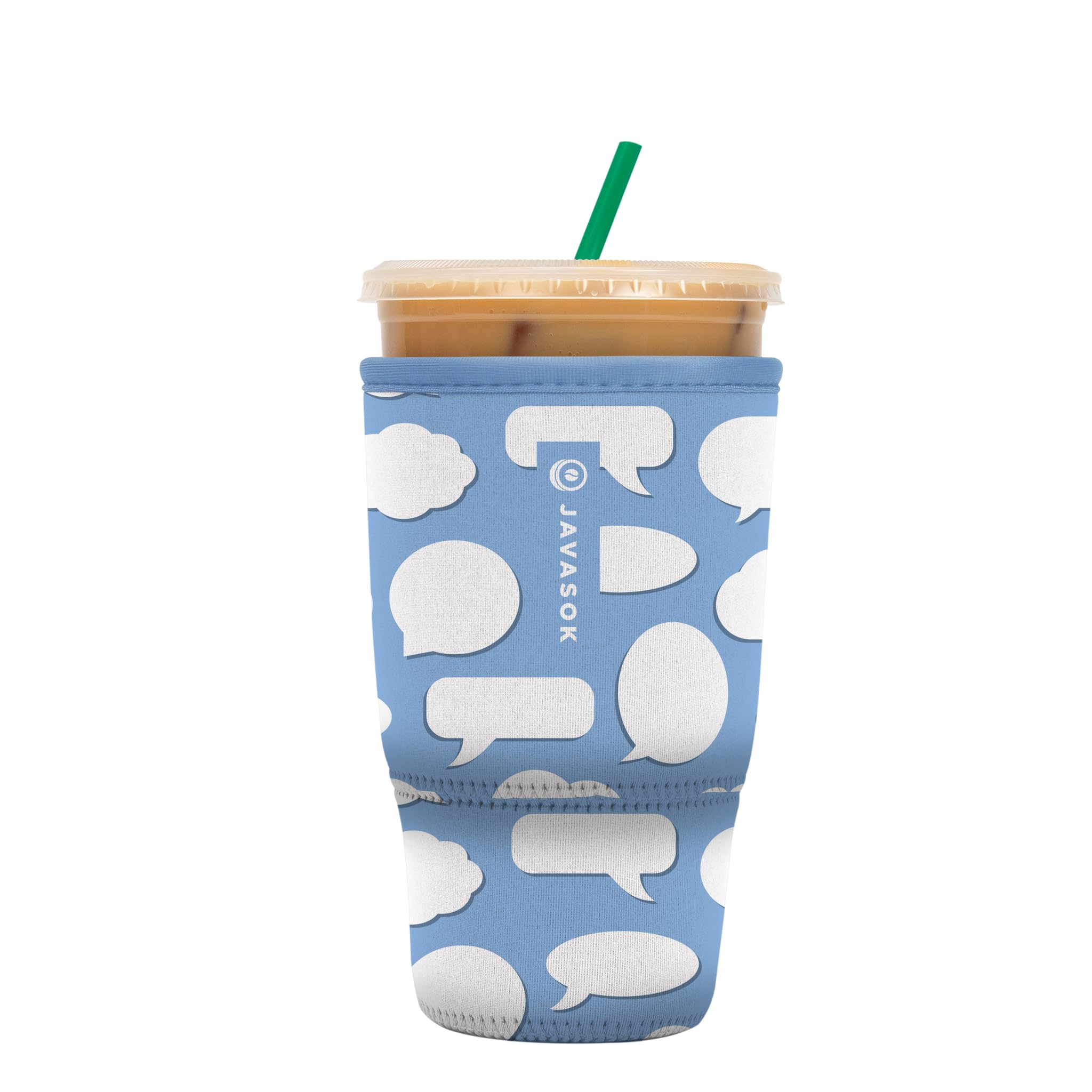Sok It JavaSok Iced Coffee & Cold Soda Insulated Neoprene Cup Sleeve (Big Ideas, Large: 30-32oz)