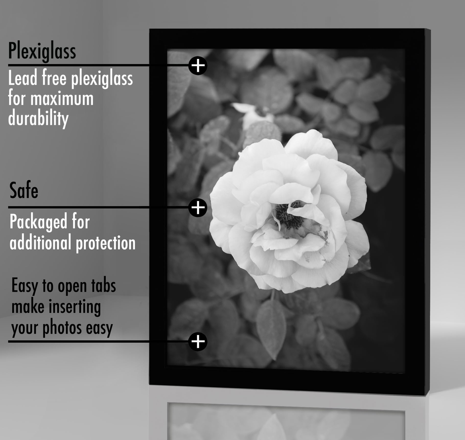 Americanflat 6x8 Picture Frame with Polished Plexiglass - Set of 5 - Galleria Collection - Picture Frames for Tabletop and Wall