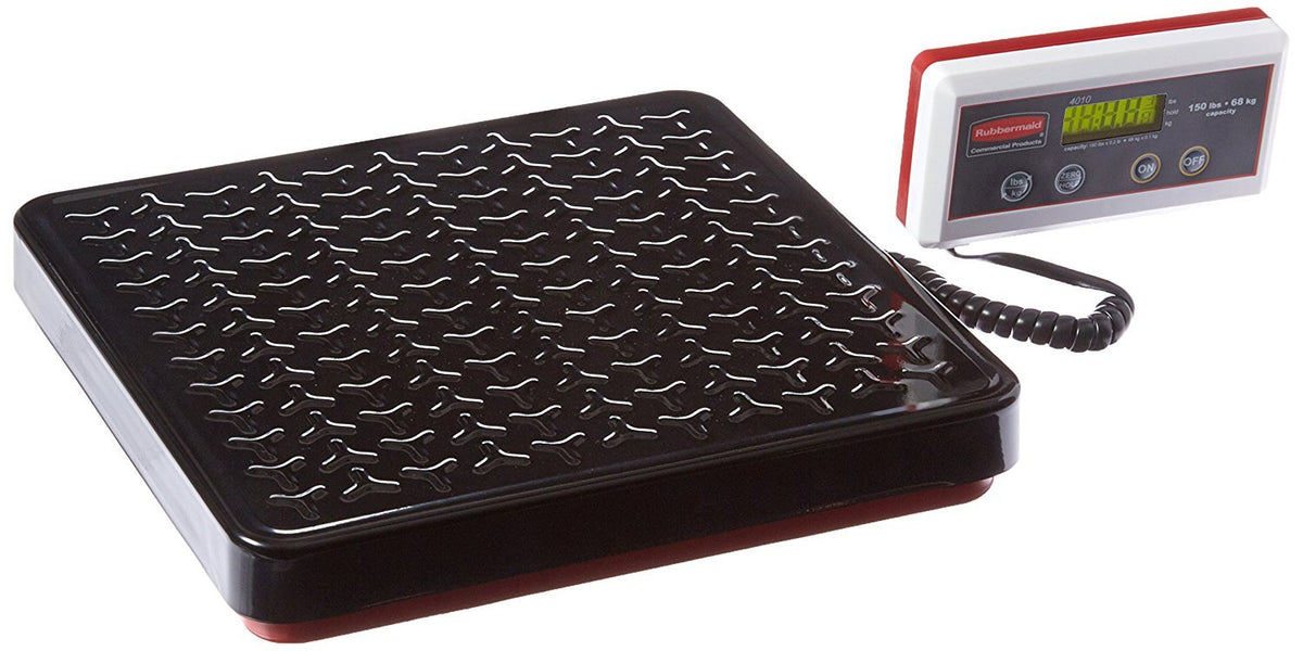 Rubbermaid Commercial Products Digital Receiving Scale, 150-Pound Capacity, Heavy-Duty Non-Skid Shipping And Postal Scale, Food